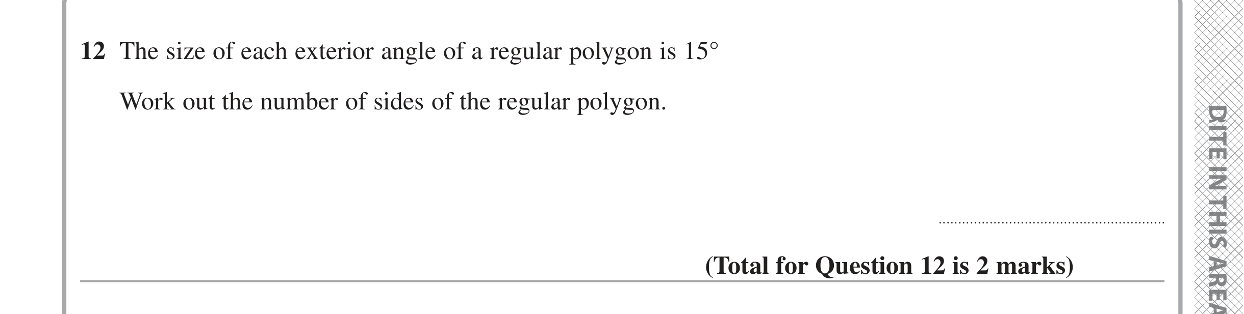 Question 12 — Angles, Polygons — Edexcel iGCSE June 2024