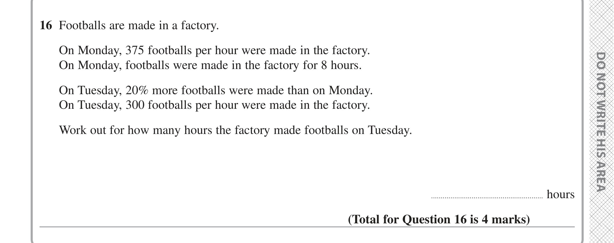 Question 16 — Percentages — Edexcel iGCSE June 2024