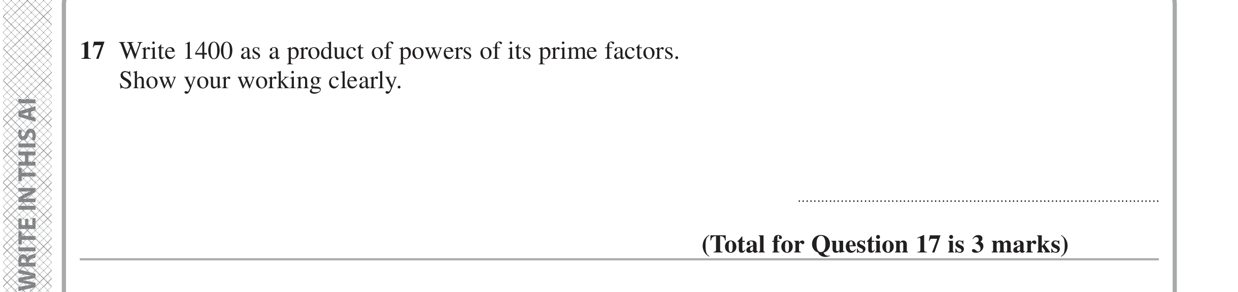 Question 17 — Prime Factors — Edexcel iGCSE June 2024