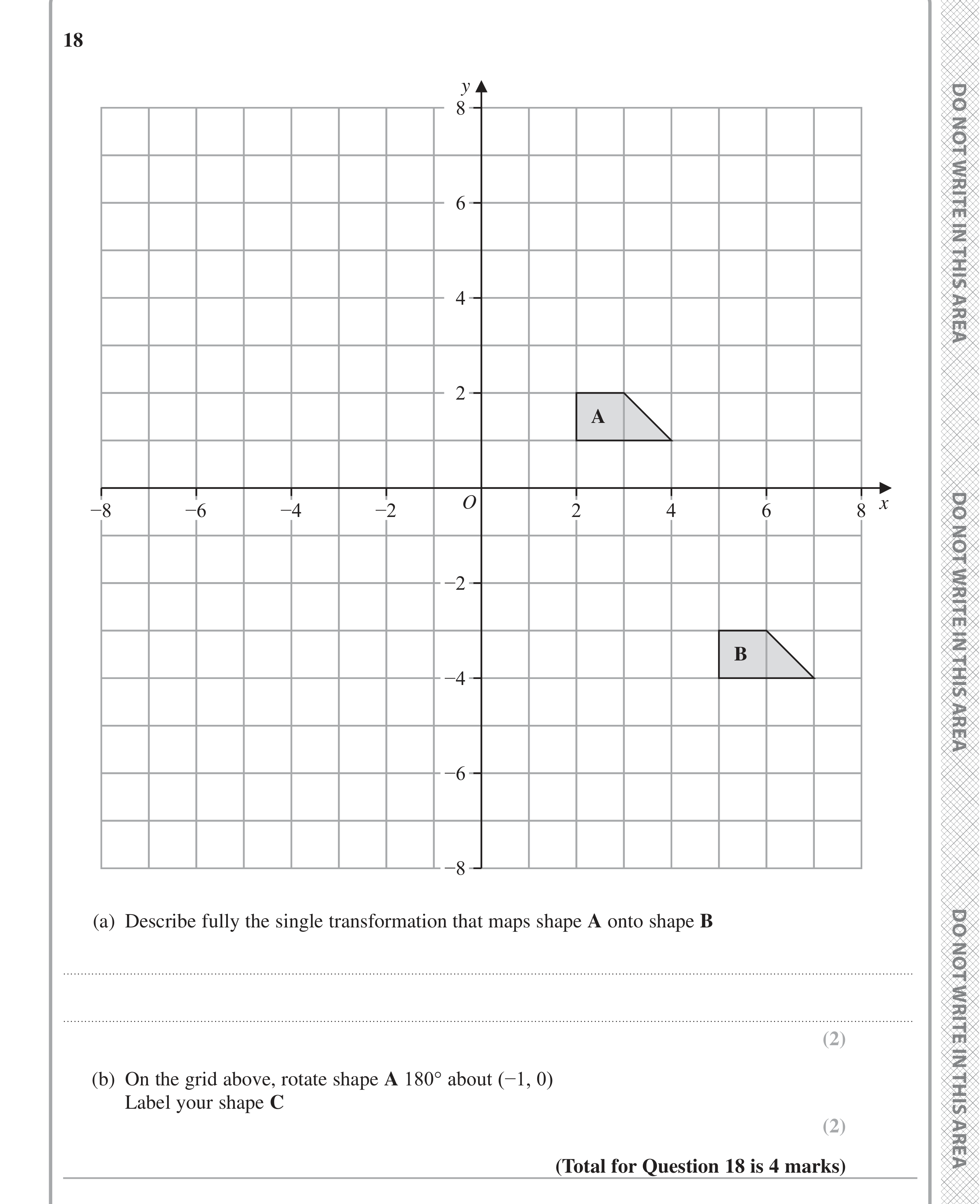 Question 18 — Rotations/Reflections/Translations/Enlargements — Edexcel iGCSE June 2024