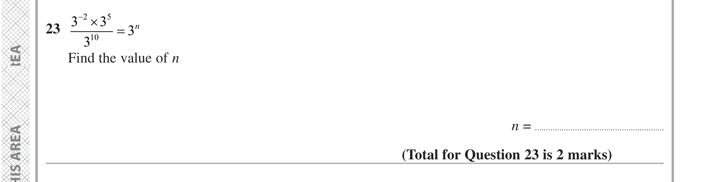 Question 23 — Powers — Edexcel iGCSE June 2024