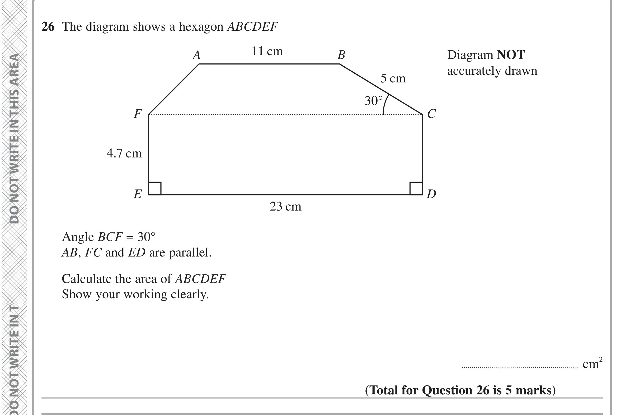 Question 26 — Soh Cah Toa, Perimeter and Area — Edexcel iGCSE June 2024