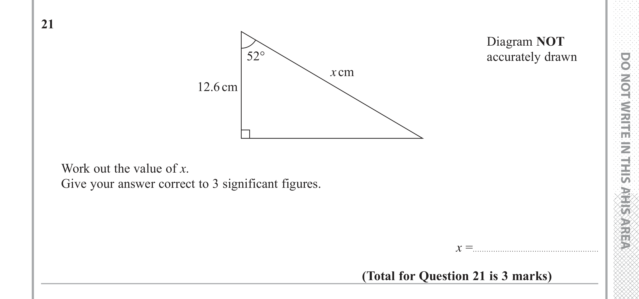 Question 21 — Soh Cah Toa — Edexcel iGCSE June 2018