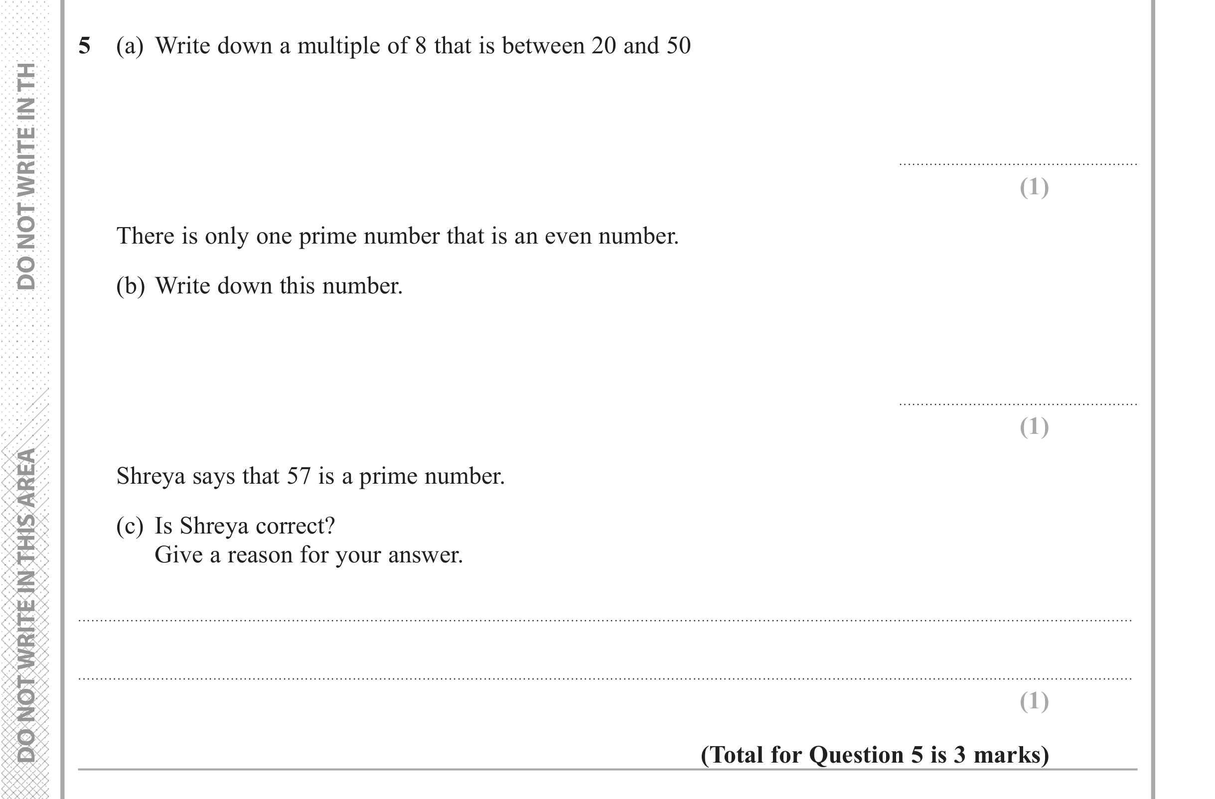 Question 5 — Numbers — Edexcel iGCSE June 2018