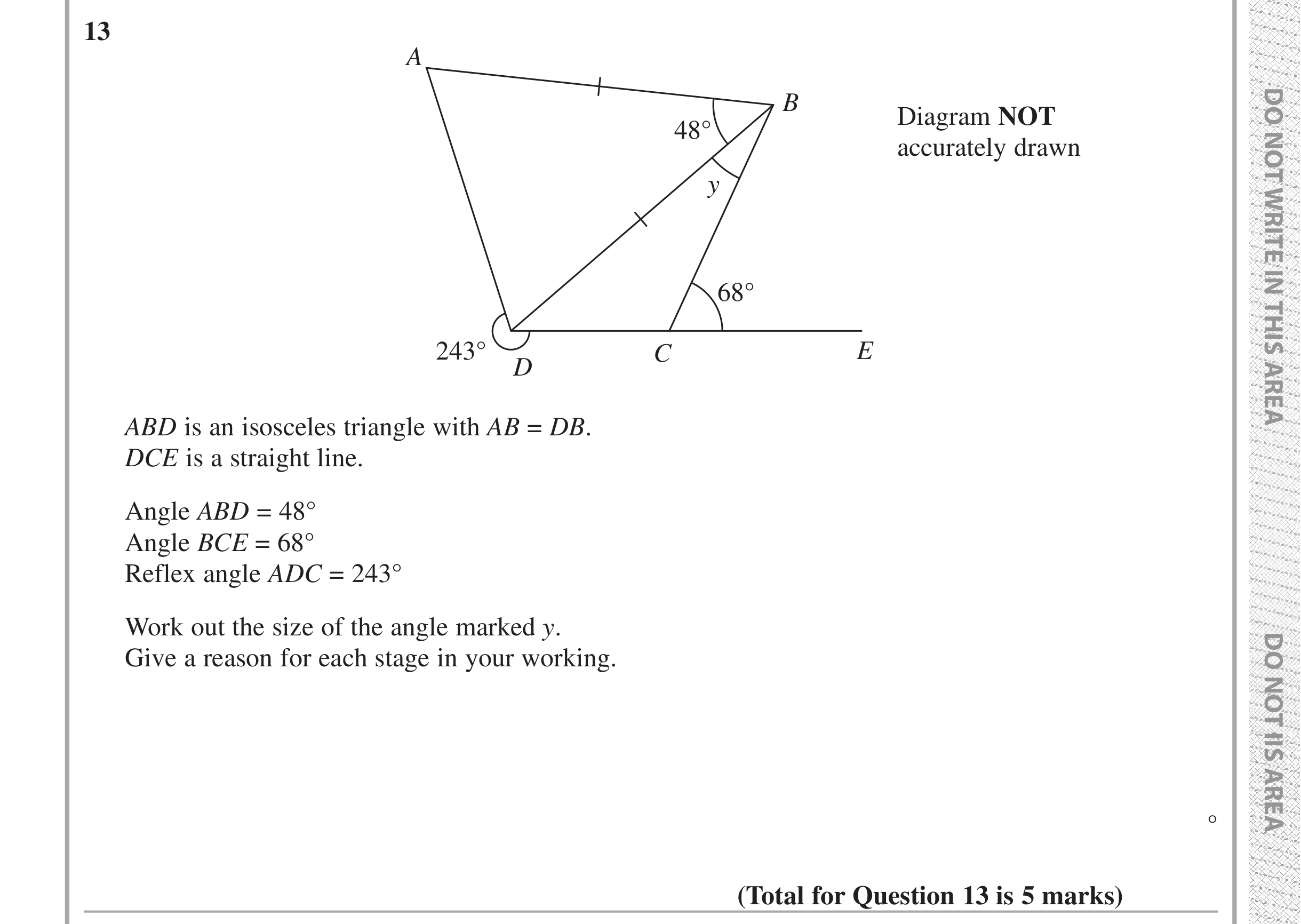 Question 13 — Angles — Edexcel iGCSE Jan 2019