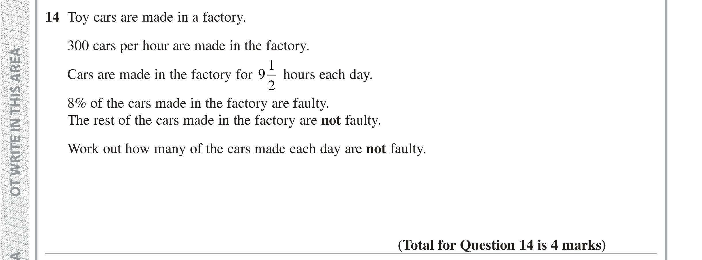 Question 14 — Fractions, Percentages — Edexcel iGCSE Jan 2019