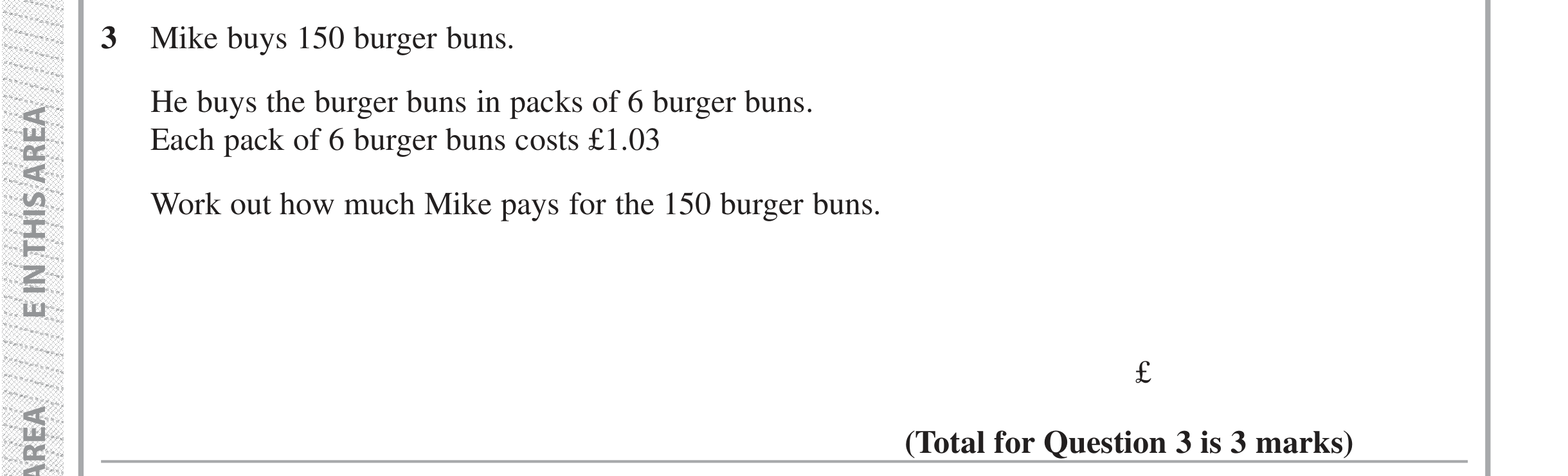 Question 3 — Money Problems — Edexcel iGCSE Jan 2019