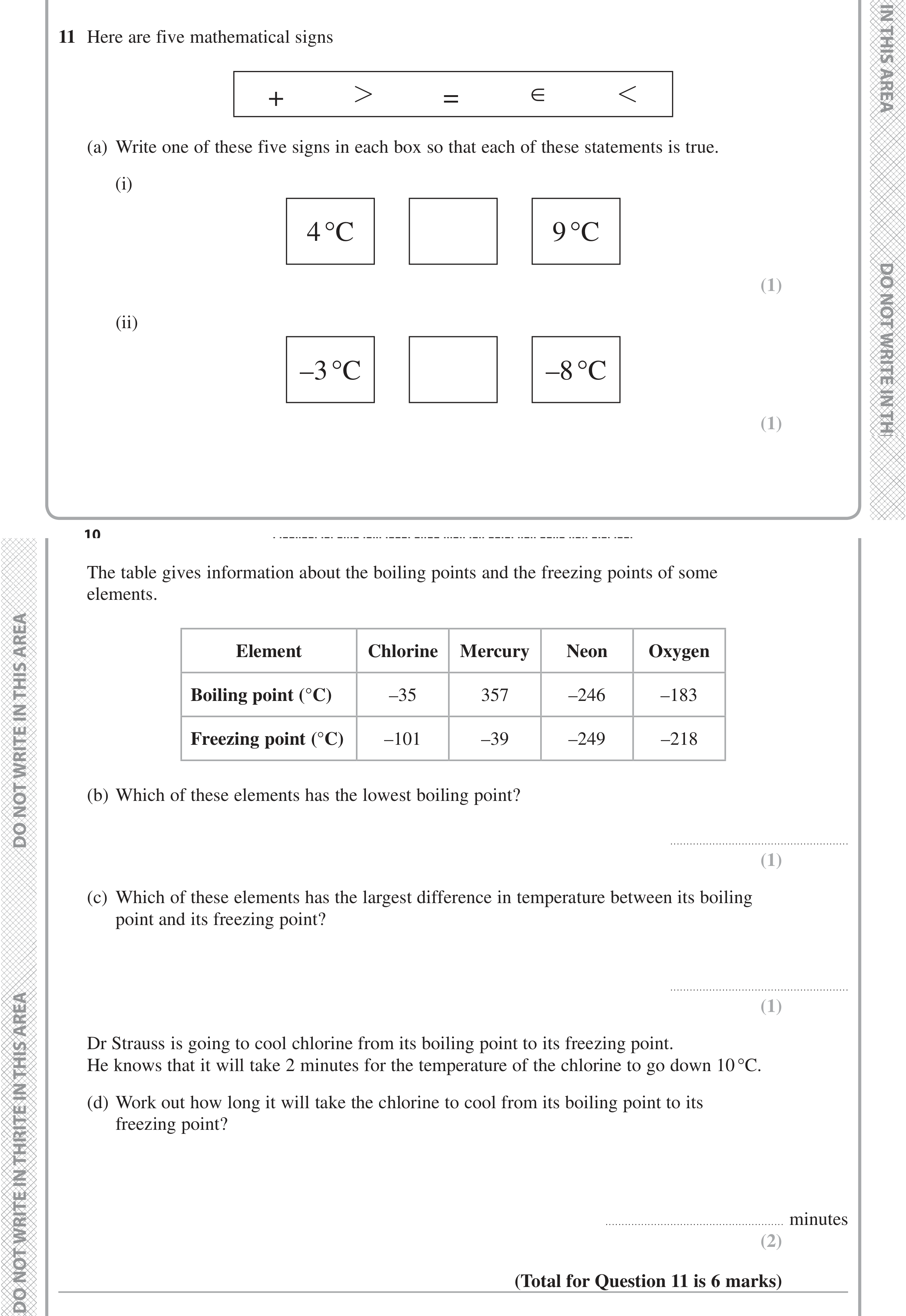 Question 11 — Numbers, Interpret Statistical Diagrams, Time Questions — Edexcel iGCSE Jan 2020