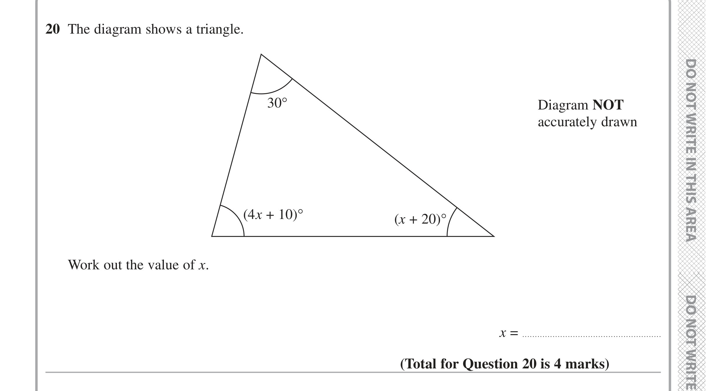 Question 20 — Angles — Edexcel iGCSE Jan 2020