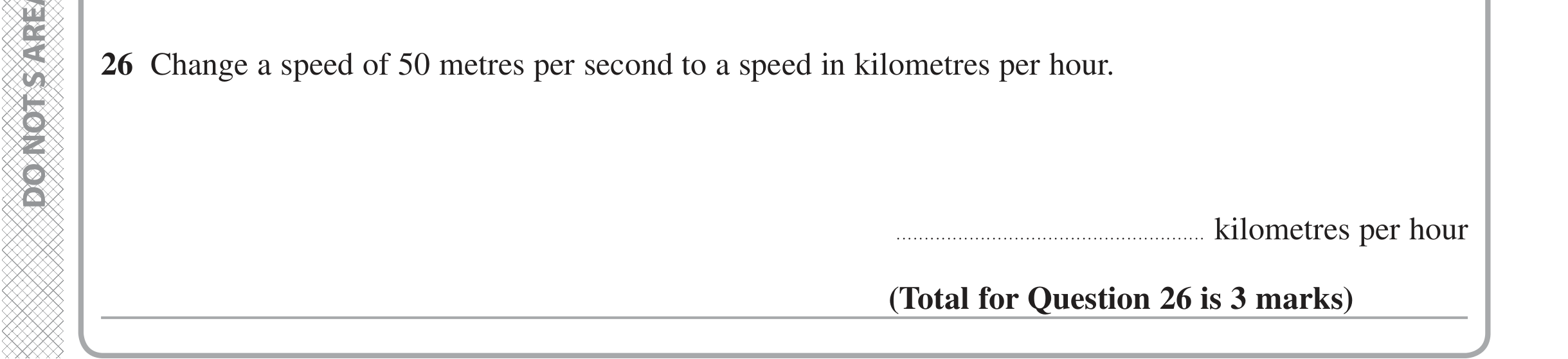 Question 26 — Unit Conversions — Edexcel iGCSE Jan 2020