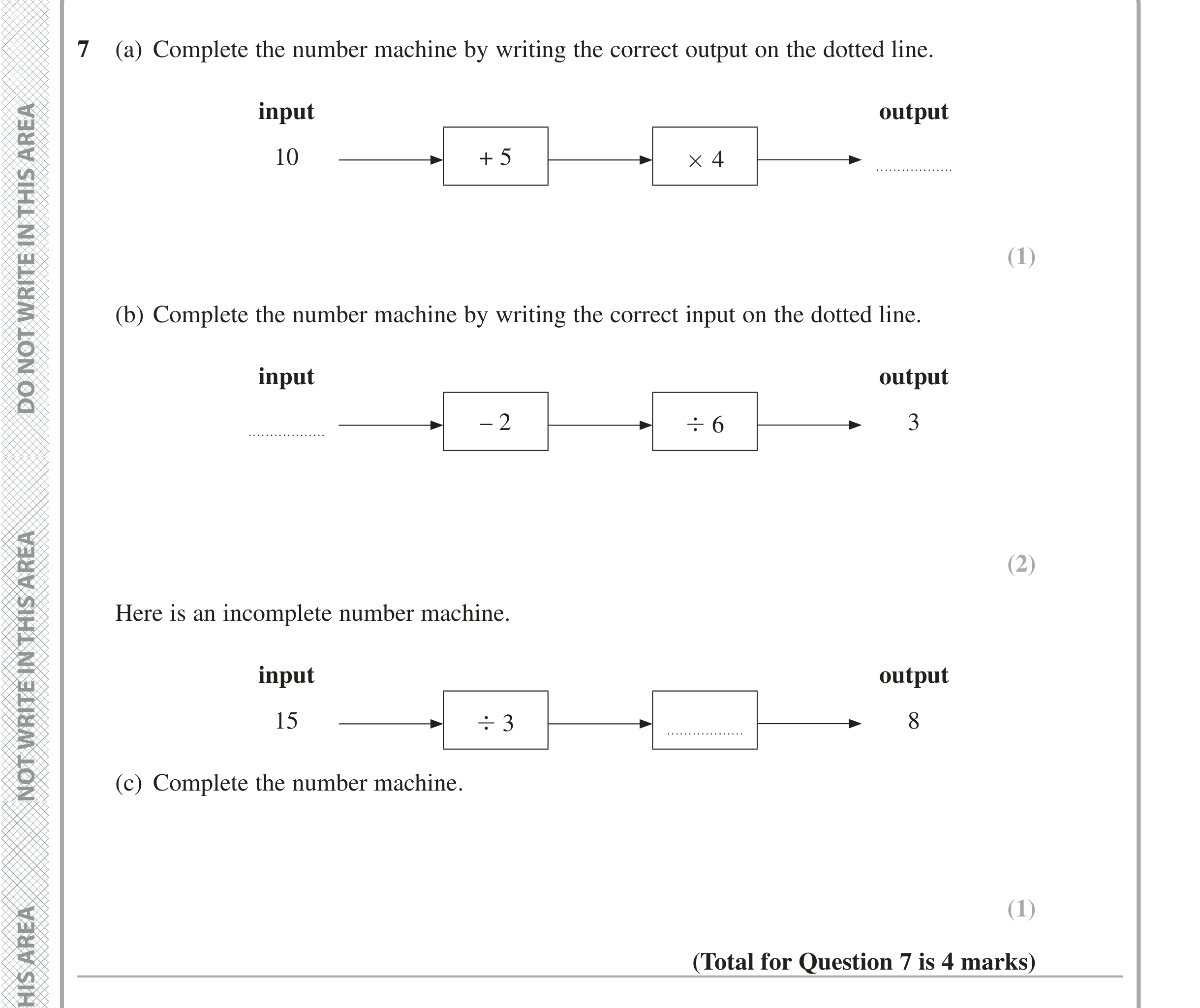 Question 7 — Functions — Edexcel iGCSE Jan 2020