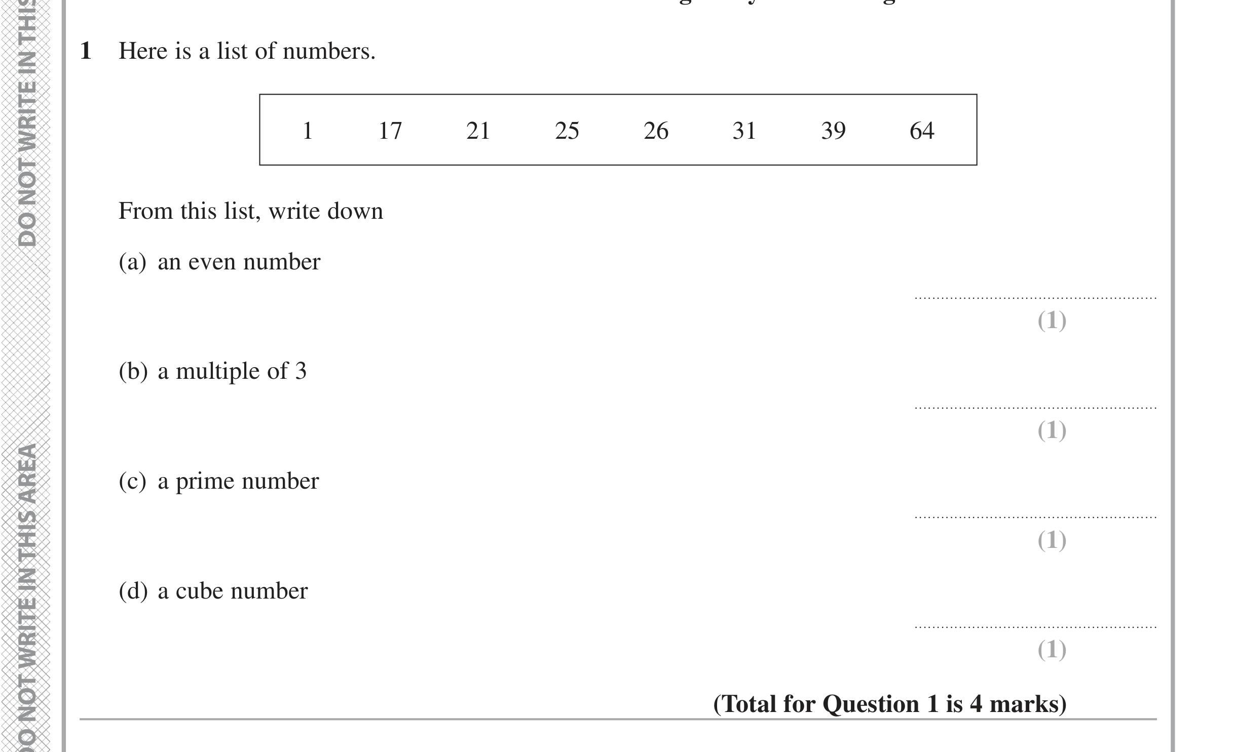 Question 1 — Numbers — Edexcel iGCSE June 2020