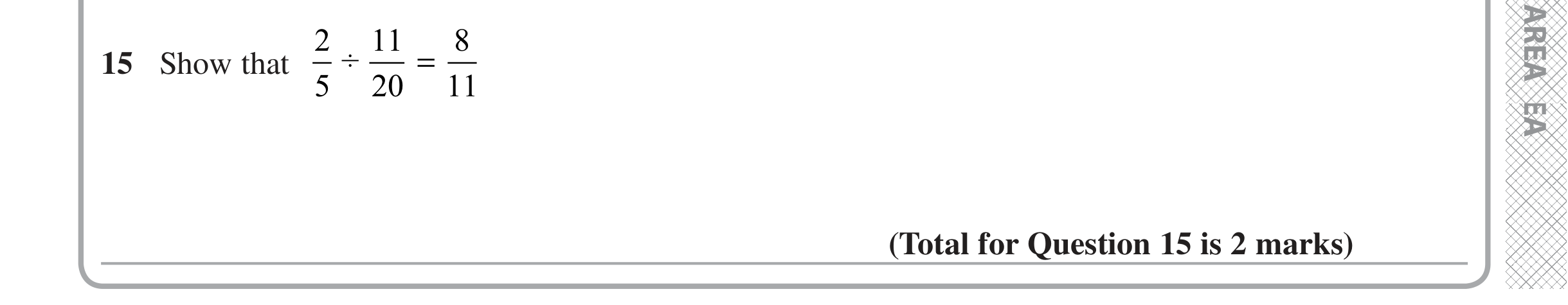 Question 15 — Fractions — Edexcel iGCSE June 2020