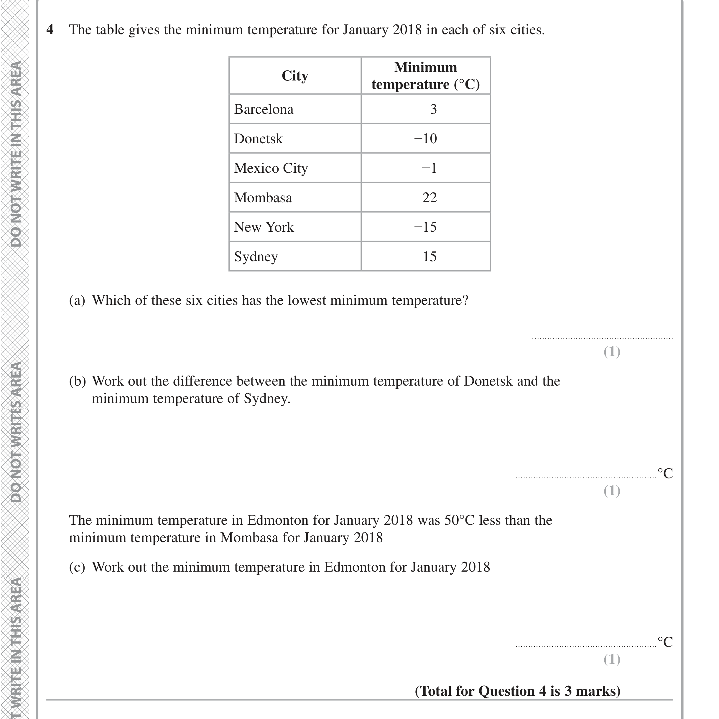 Question 4 — Interpret Statistical Diagrams — Edexcel iGCSE June 2020