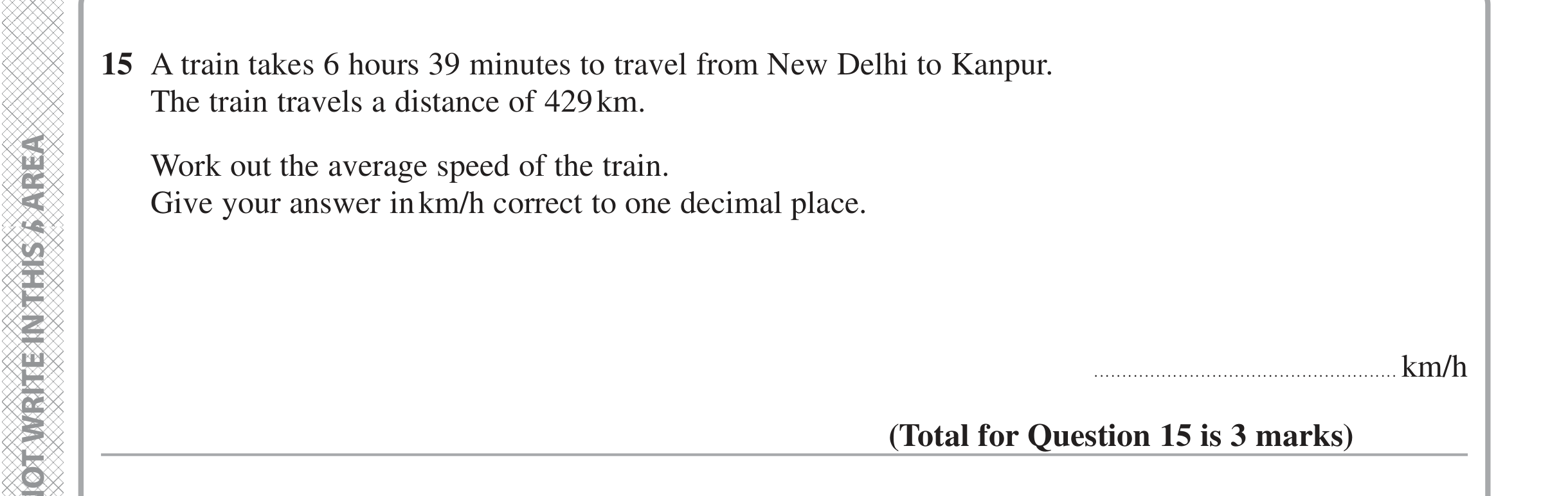 Question 15 — Speed/Distance/Time/Density/Pressure — Edexcel iGCSE Jan 2021