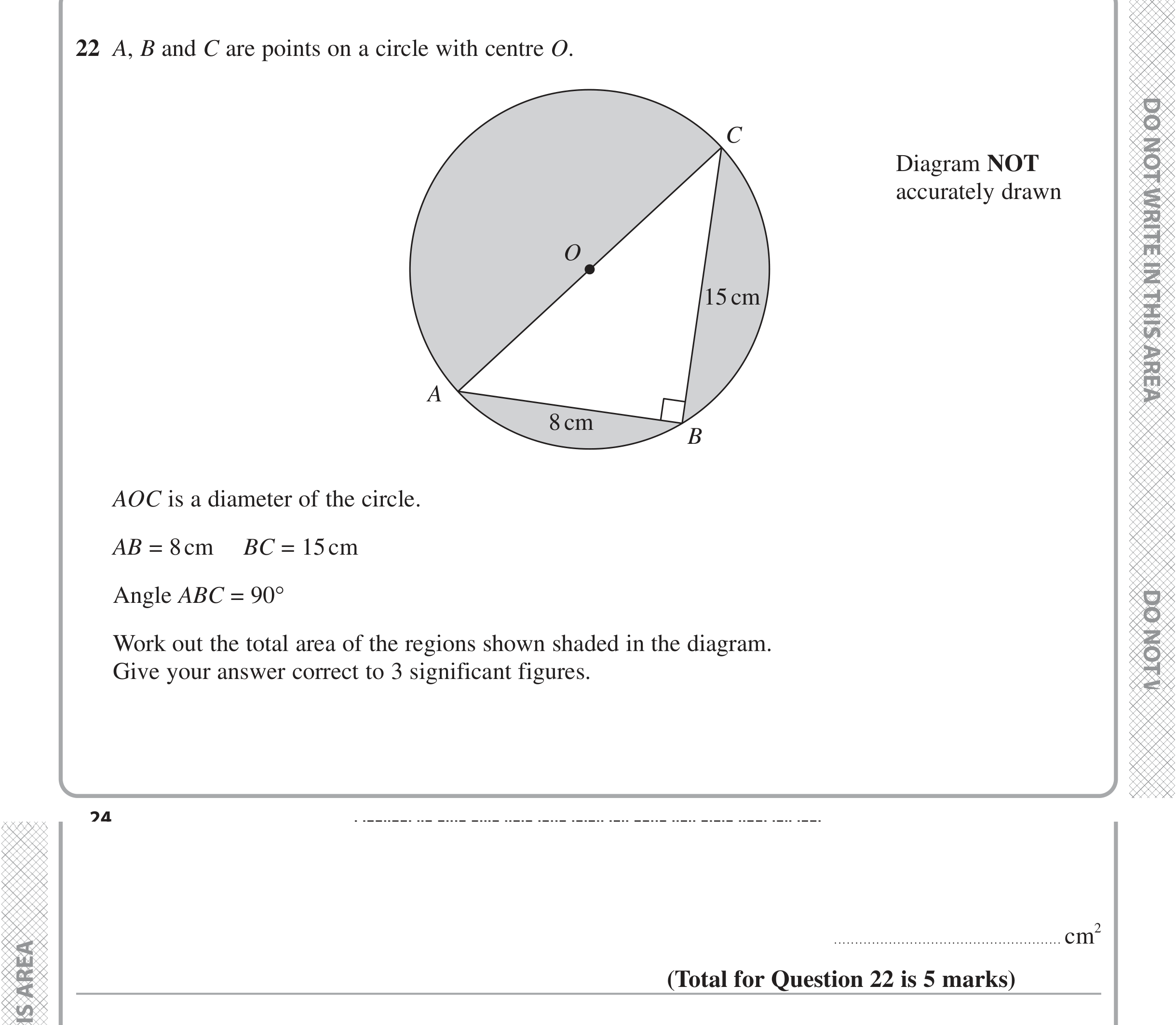 Question 22 — Pythagoras, Perimeter and Area — Edexcel iGCSE Jan 2021