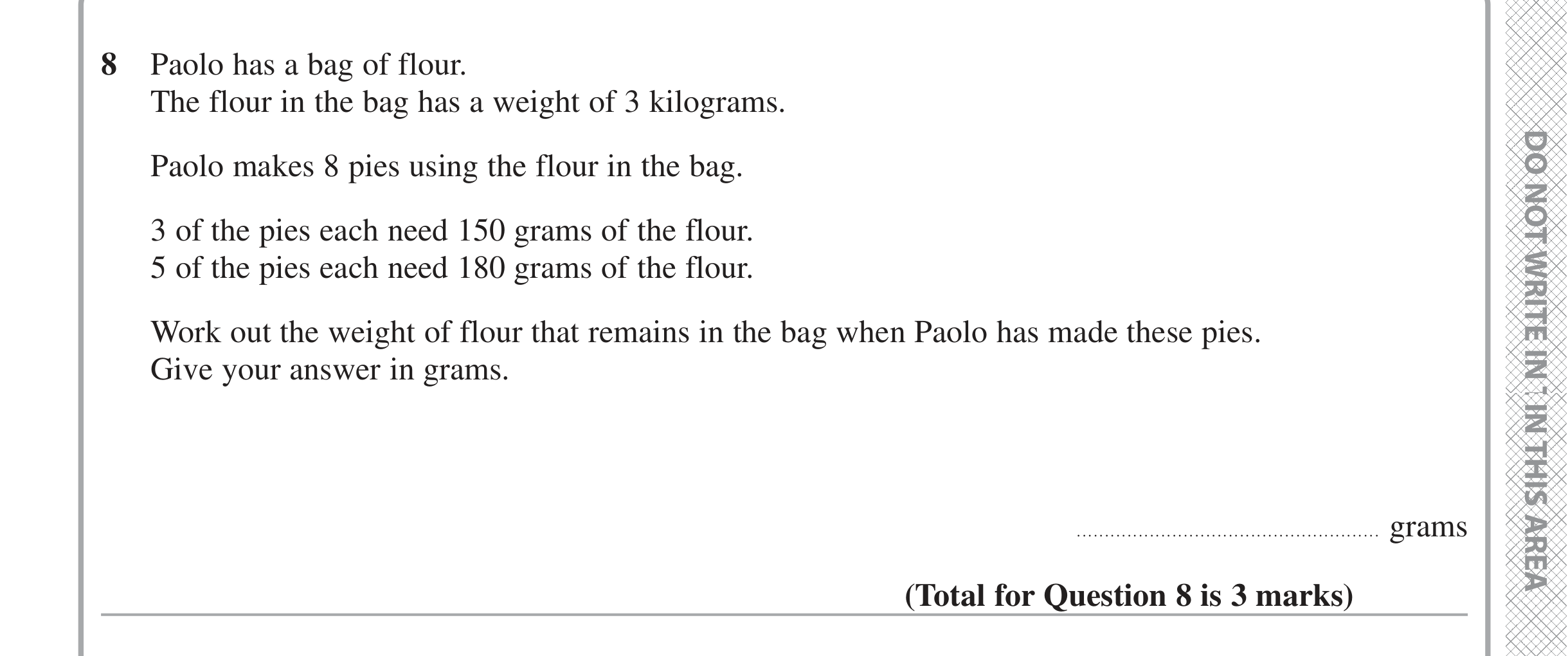 Question 8 — Stray — Edexcel iGCSE Jan 2021