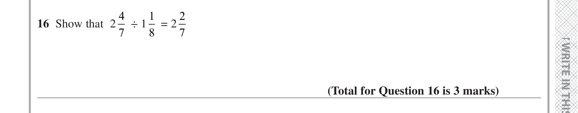 Question 16 — Fractions — Edexcel iGCSE June 2021