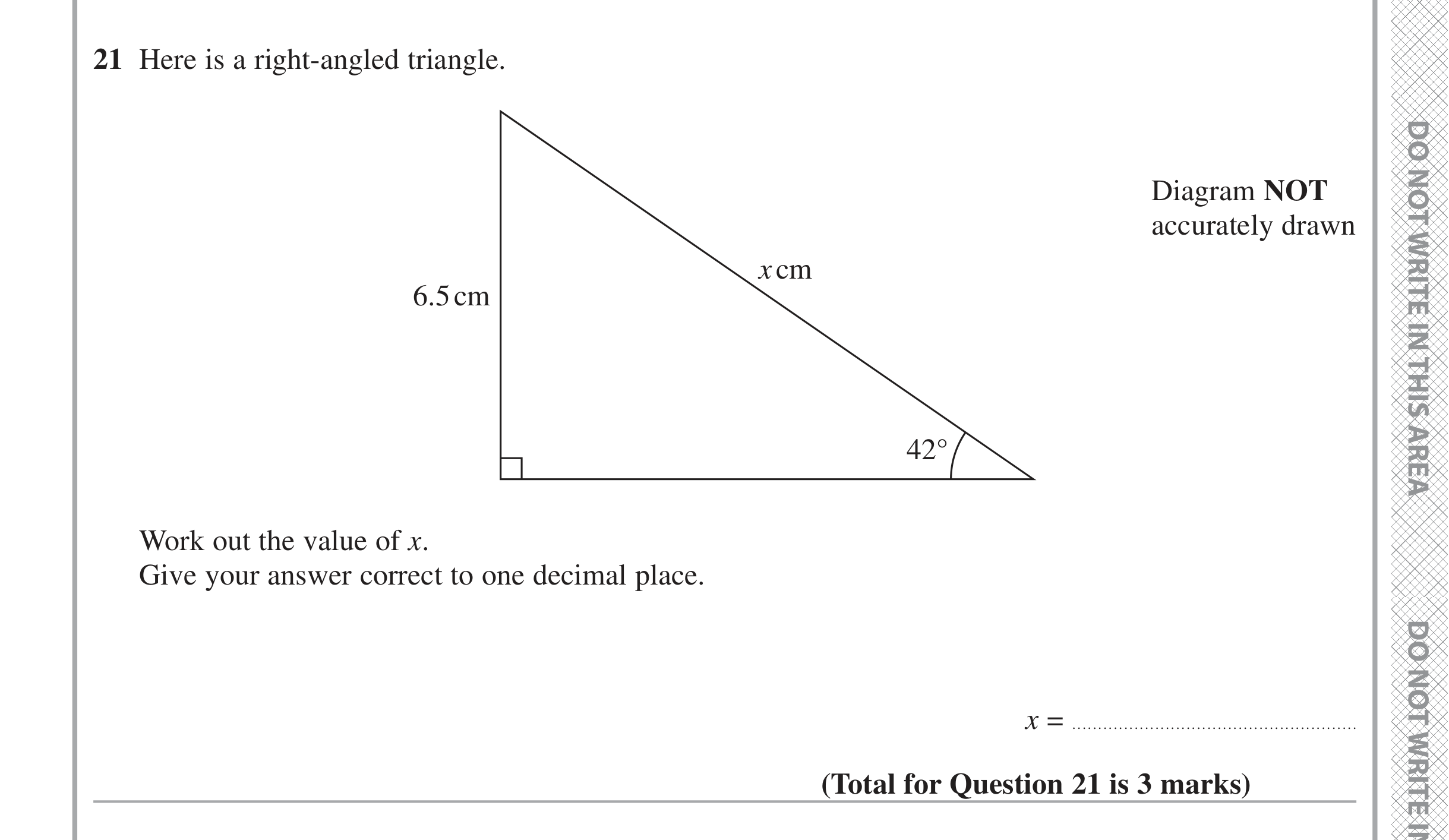 Question 21 — Soh Cah Toa — Edexcel iGCSE June 2021