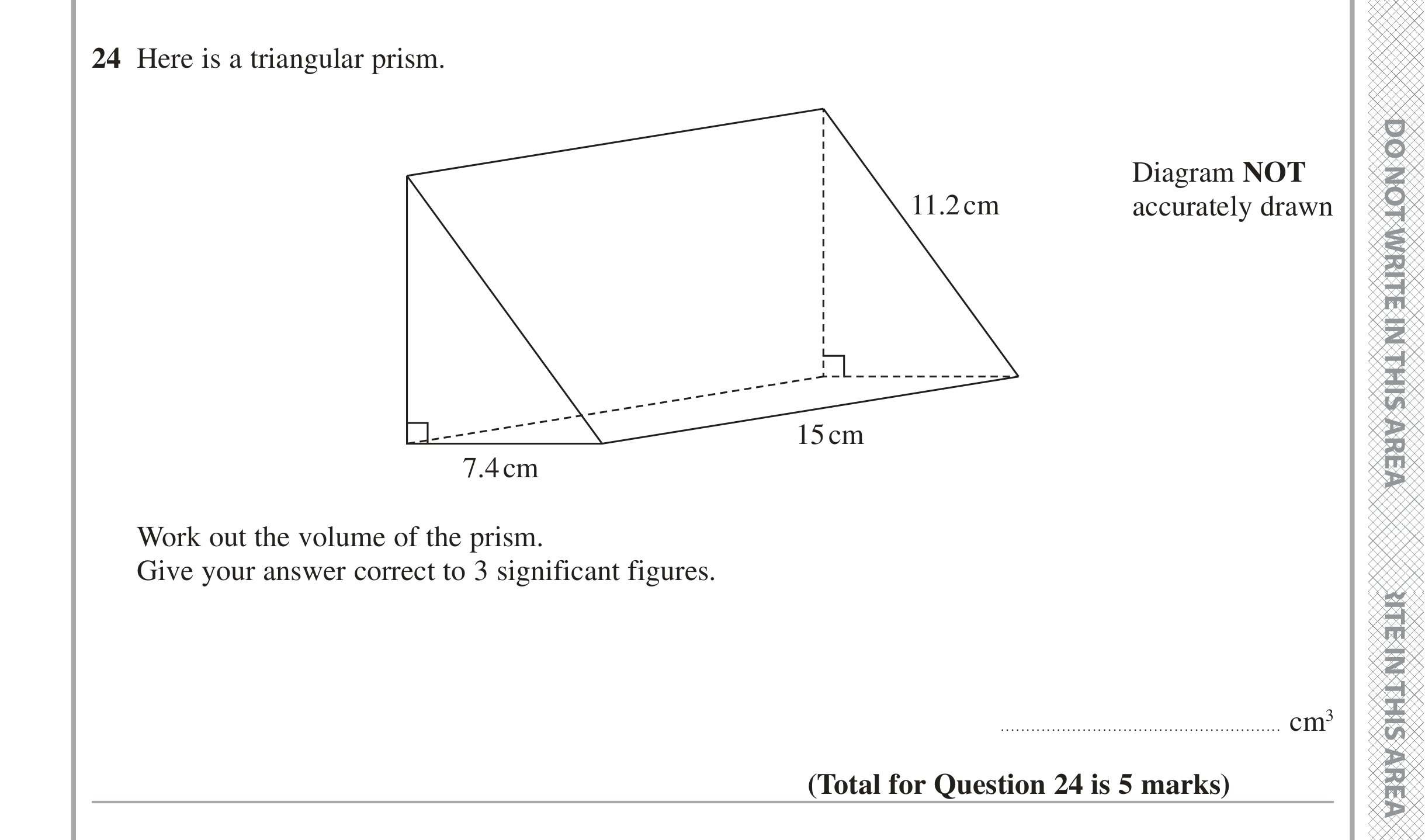 Question 24 — 3D Shapes and Volume — Edexcel iGCSE June 2021