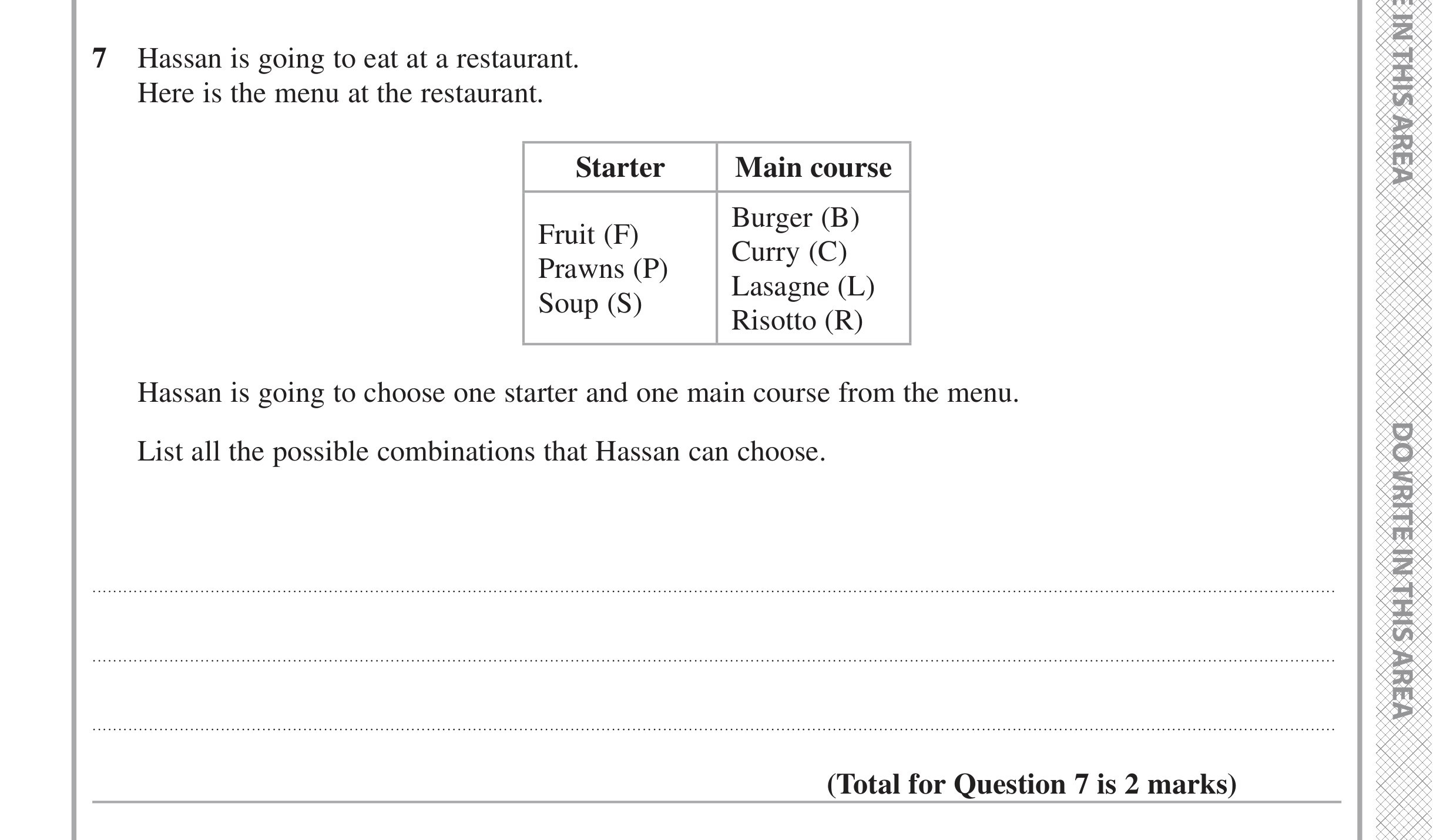 Question 7 — Probability — Edexcel iGCSE June 2021