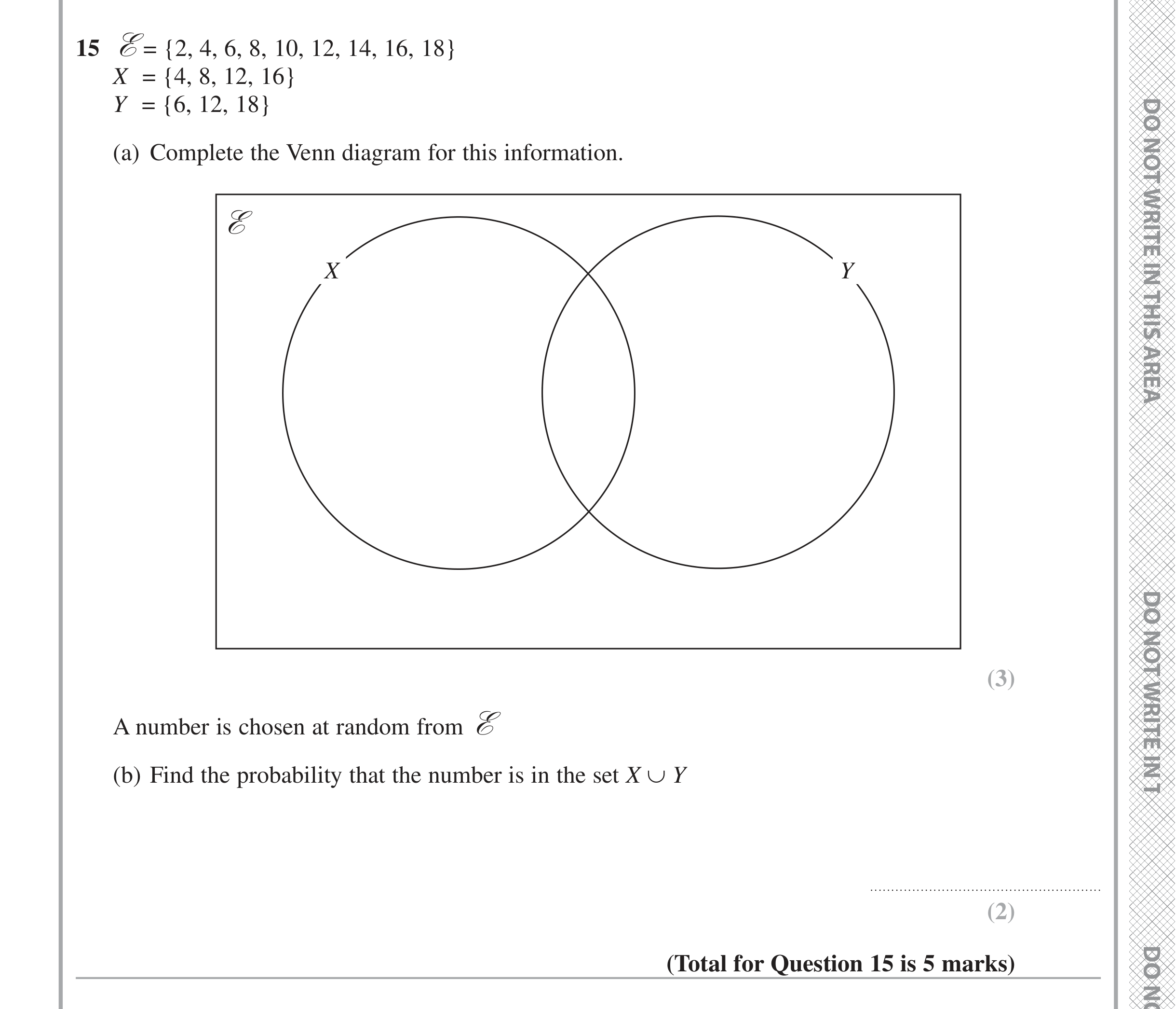 Question 15 — Set Notation — Edexcel iGCSE November 2021