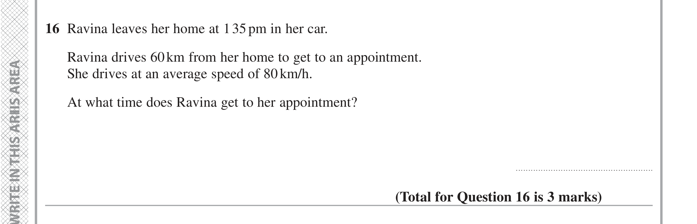 Question 16 — Speed/Distance/Time/Density/Pressure — Edexcel iGCSE November 2021