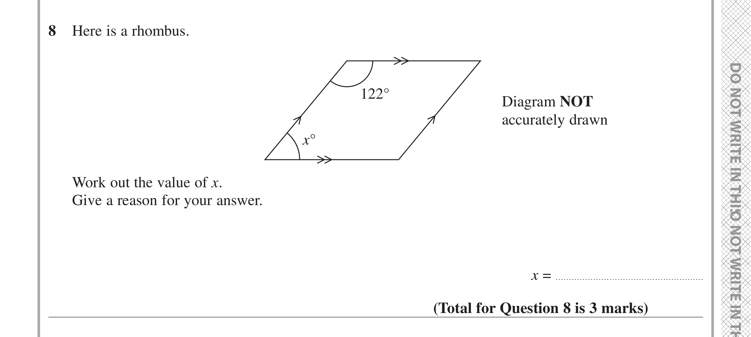 Question 8 — Polygons, Angles — Edexcel iGCSE November 2021