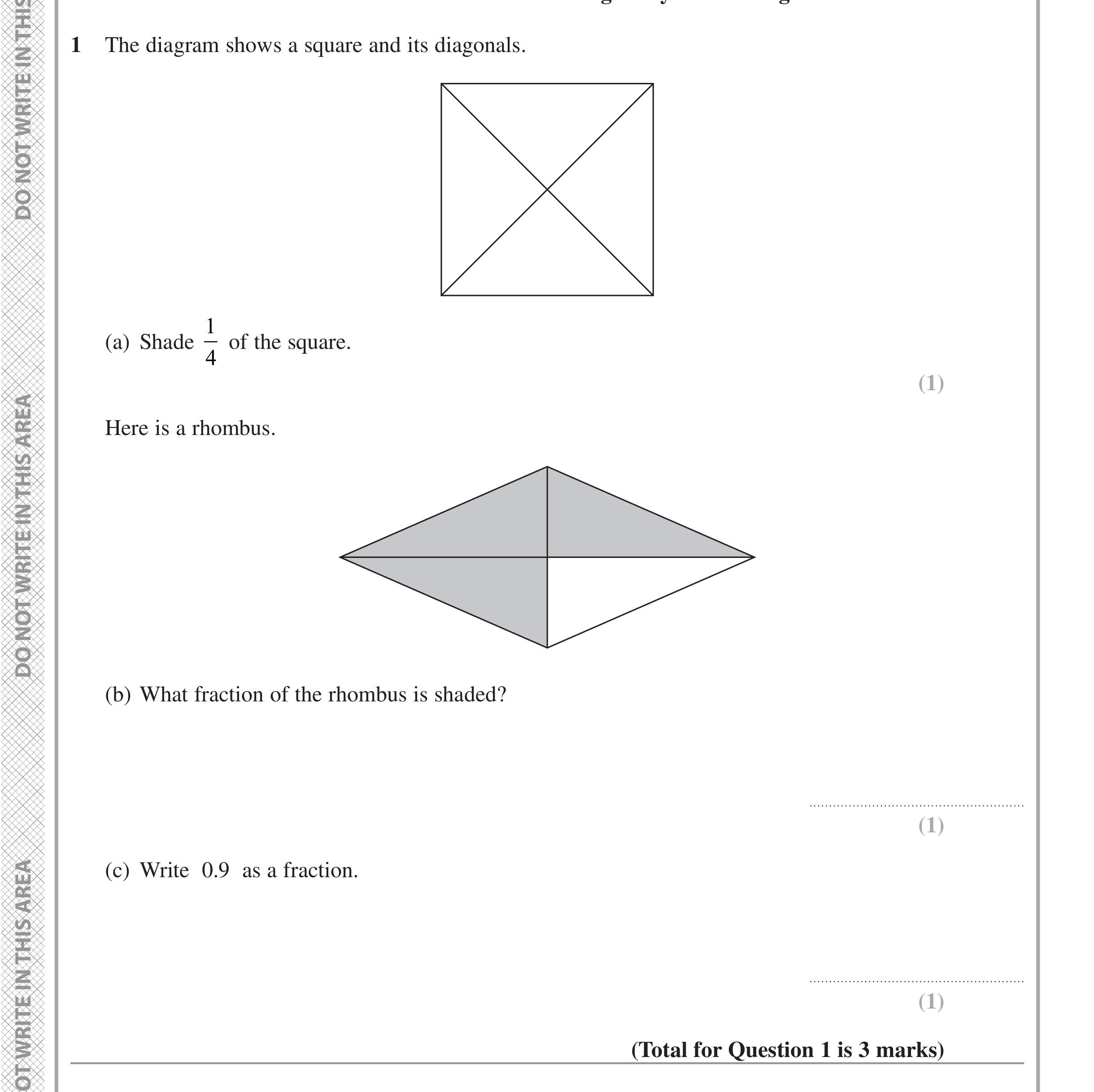 Question 1 — Fractions, Decimals — Edexcel iGCSE Jan 2022