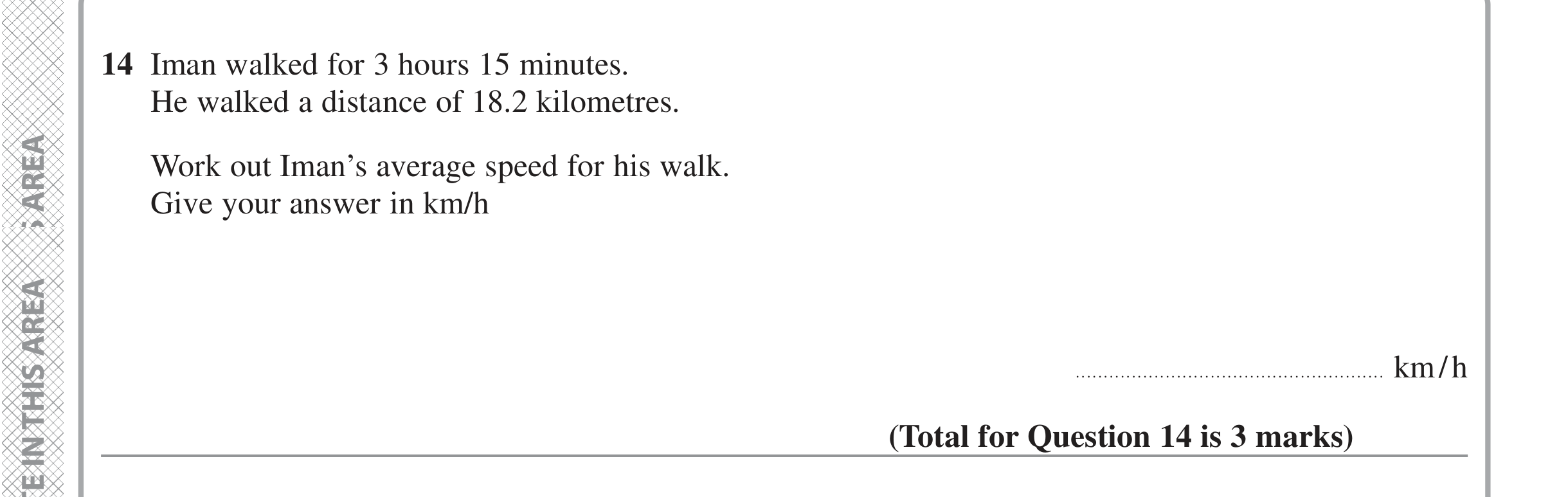 Question 14 — Speed/Distance/Time/Density/Pressure — Edexcel iGCSE Jan 2022