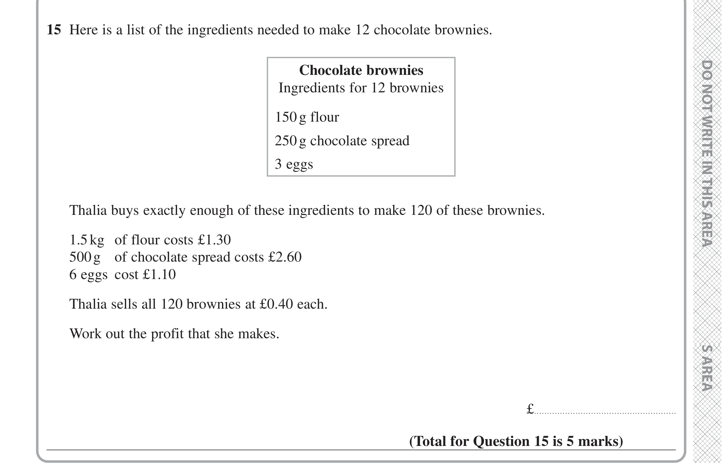 Question 15 — Money Problems — Edexcel iGCSE Jan 2022