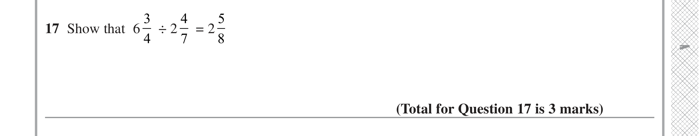 Question 17 — Fractions — Edexcel iGCSE Jan 2022