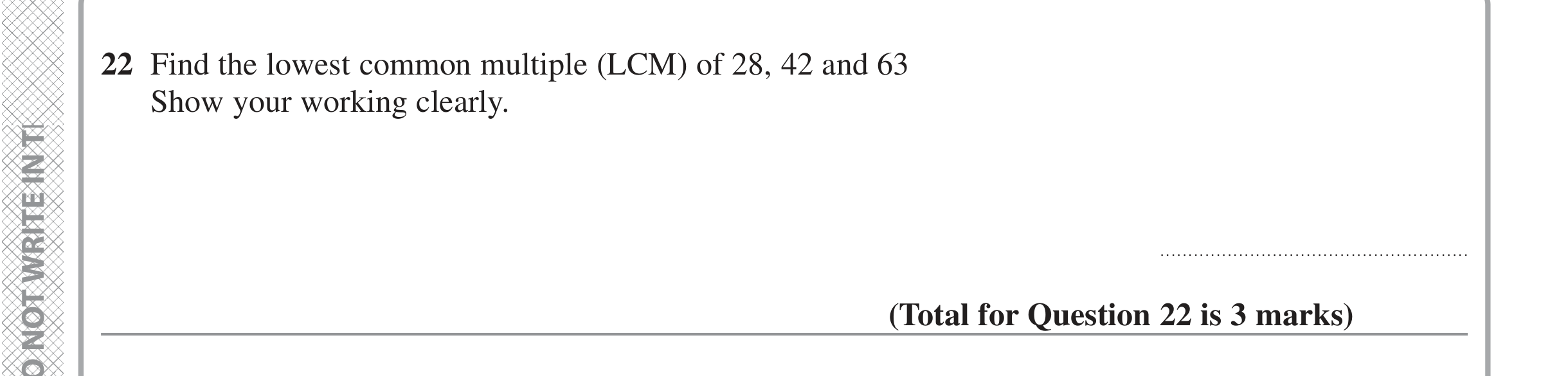 Question 22 — HCF and LCM — Edexcel iGCSE Jan 2022
