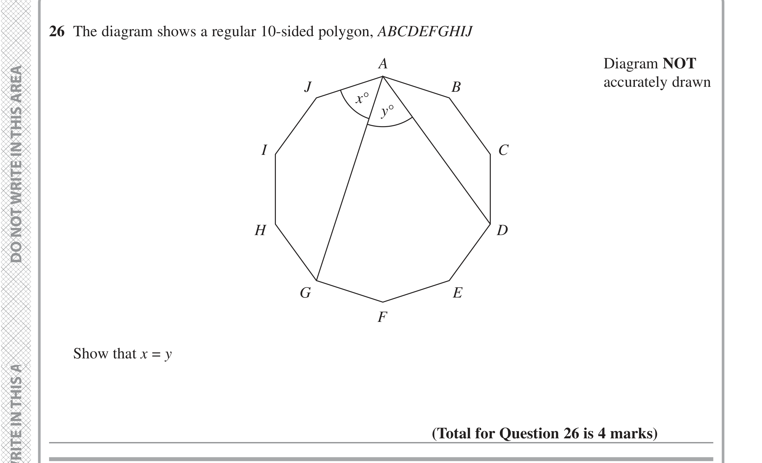 Question 26 — Angles, Polygons — Edexcel iGCSE Jan 2022