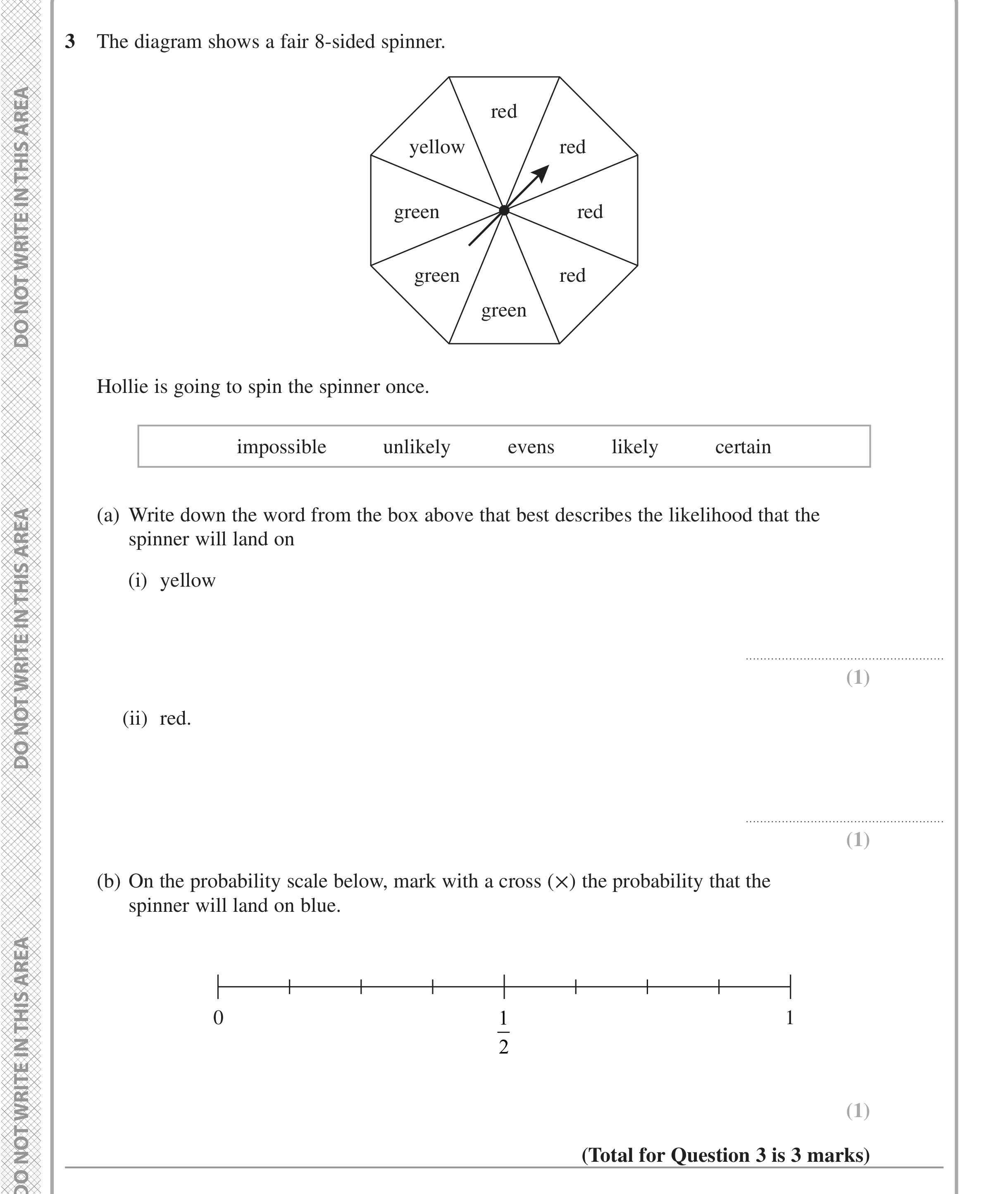 Question 3 — Probability — Edexcel iGCSE Jan 2022