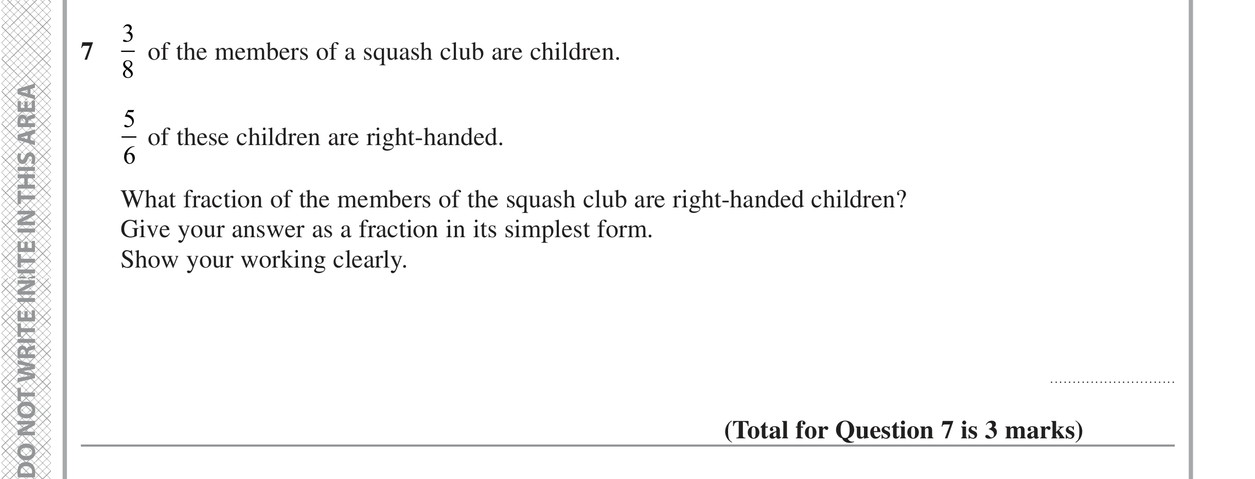 Question 7 — Fractions — Edexcel iGCSE Jan 2022