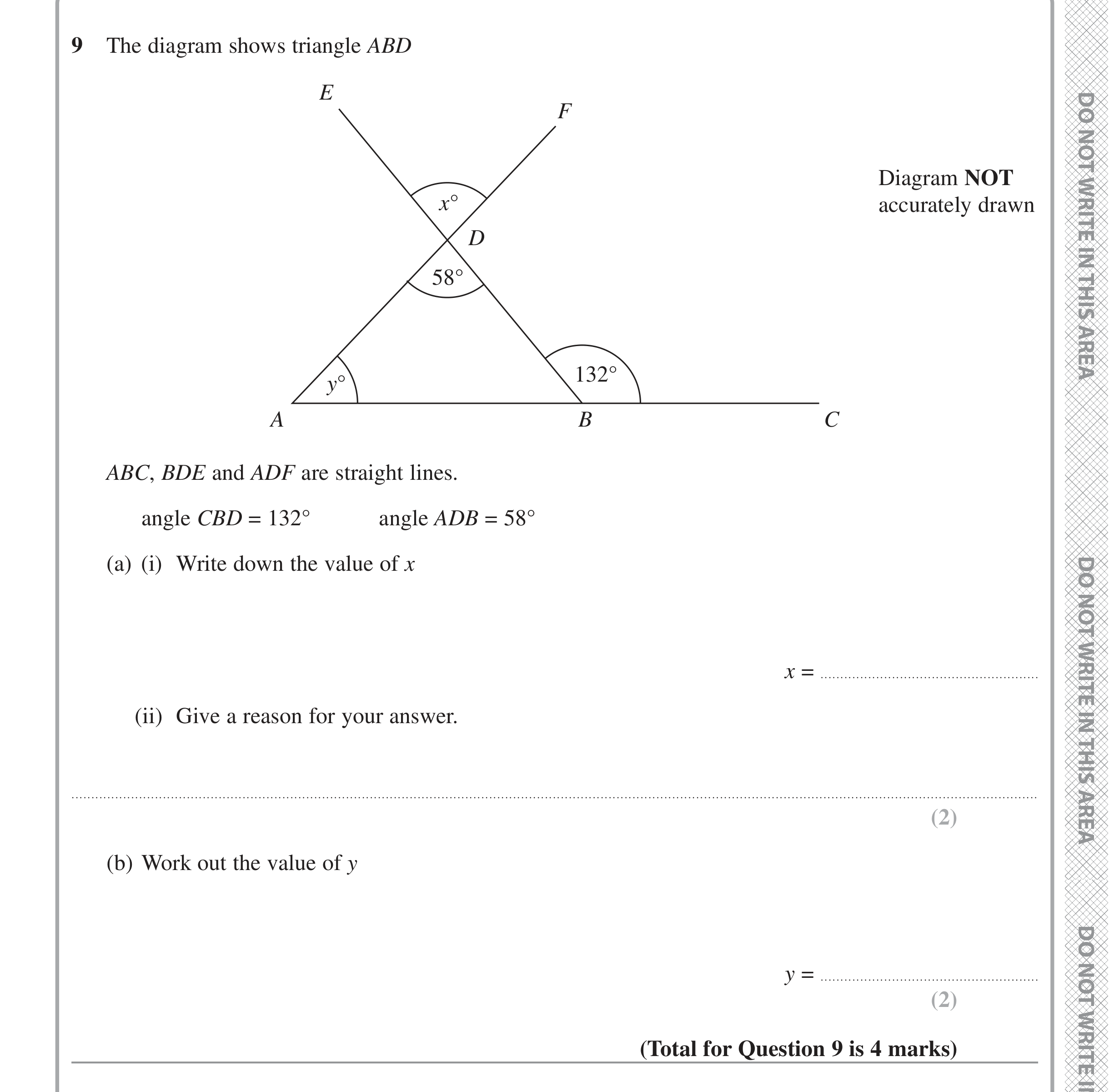 Question 9 — Angles — Edexcel iGCSE Jan 2022