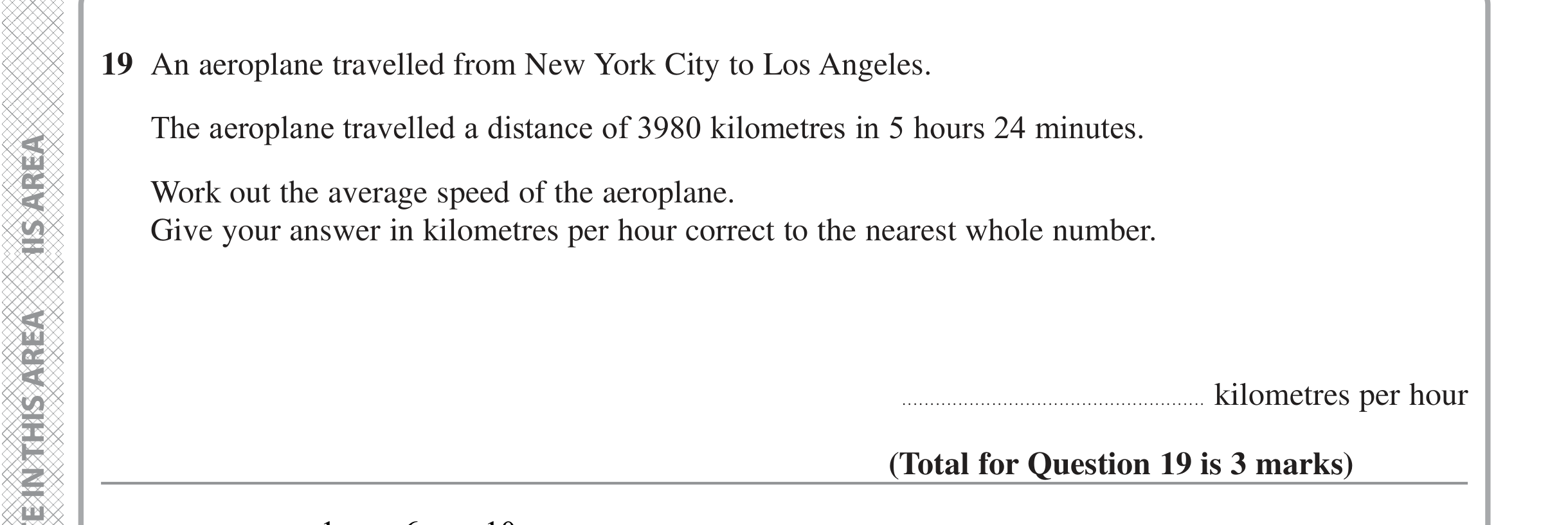Question 19 — Speed/Distance/Time/Density/Pressure — Edexcel iGCSE June 2022