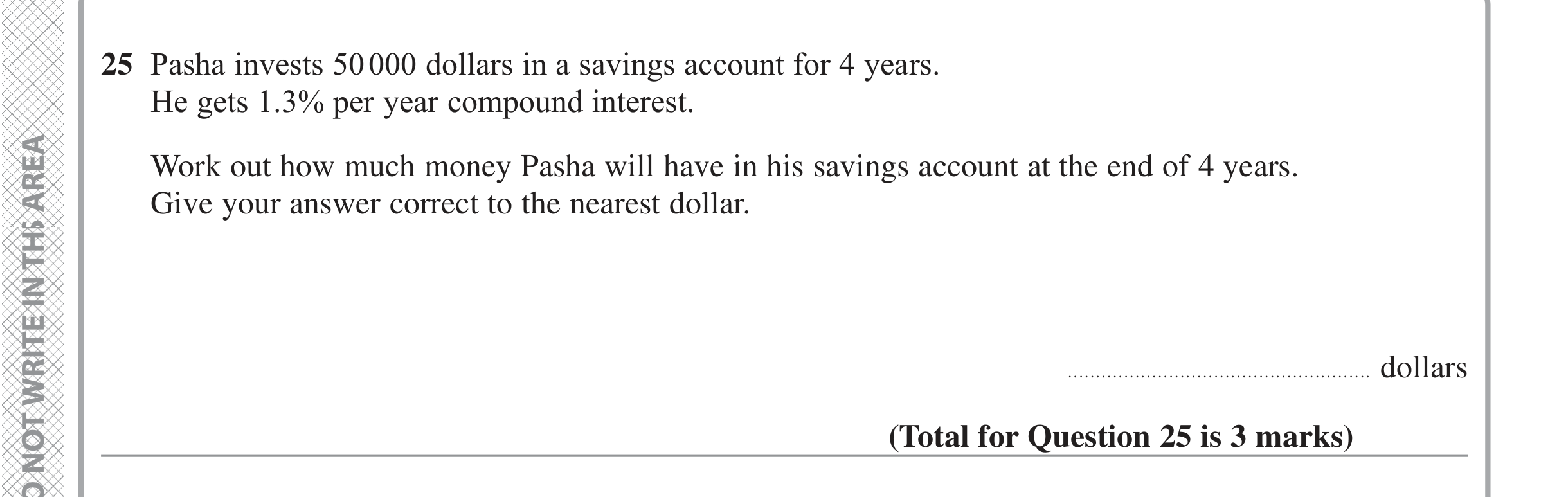 Question 25 — Compound Interest — Edexcel iGCSE June 2022