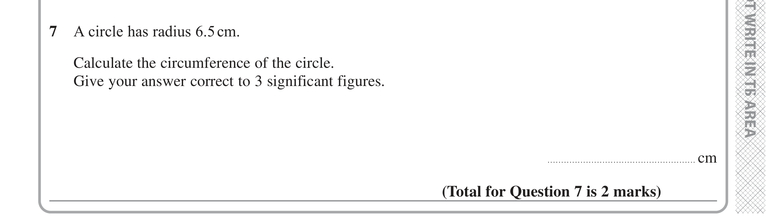 Question 7 — Circles, Rounding — Edexcel iGCSE June 2022