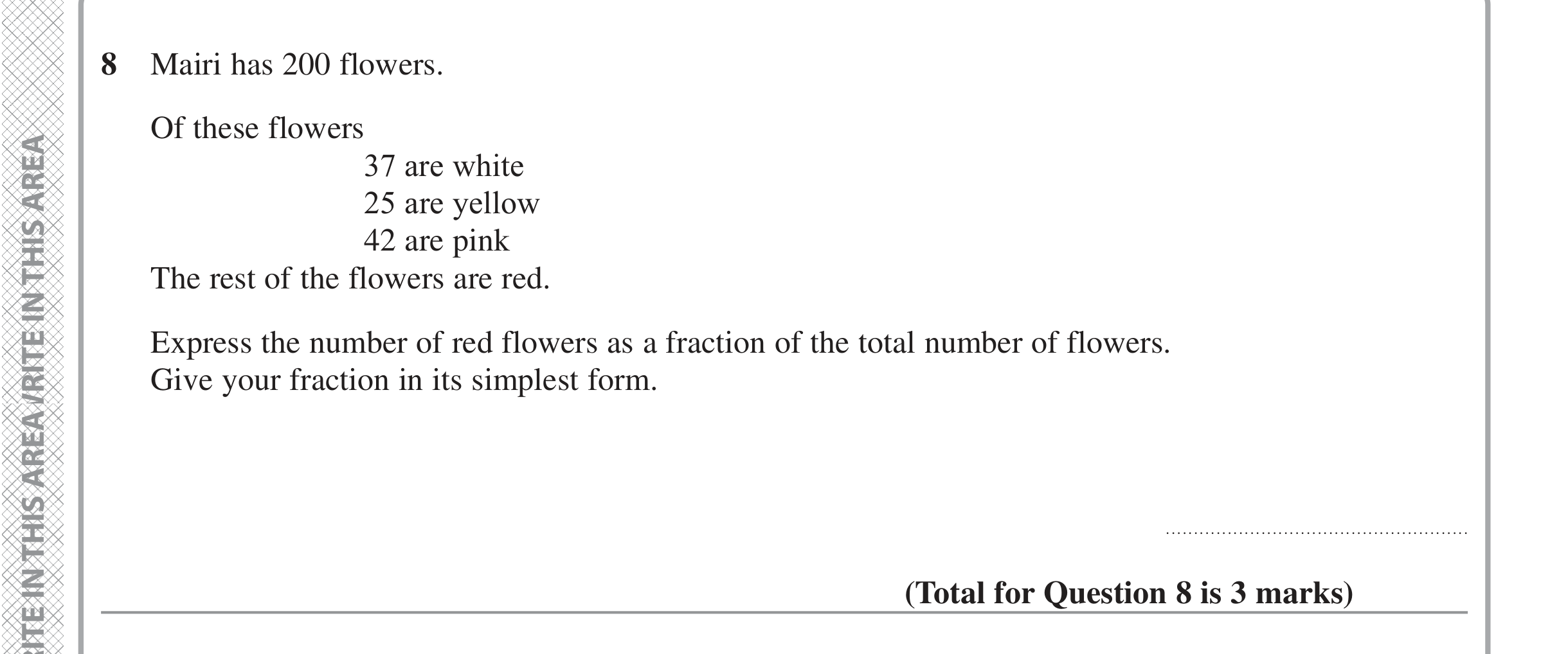Question 8 — Fractions — Edexcel iGCSE June 2022