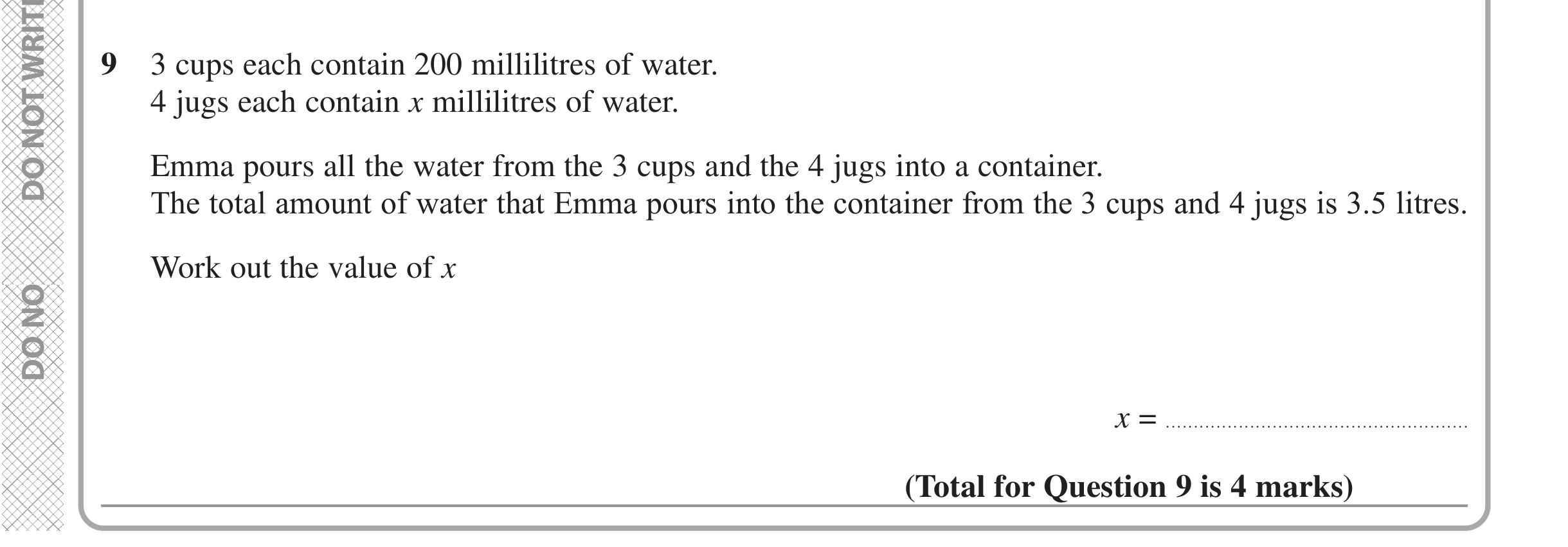 Question 9 — Unit Conversions — Edexcel iGCSE June 2022