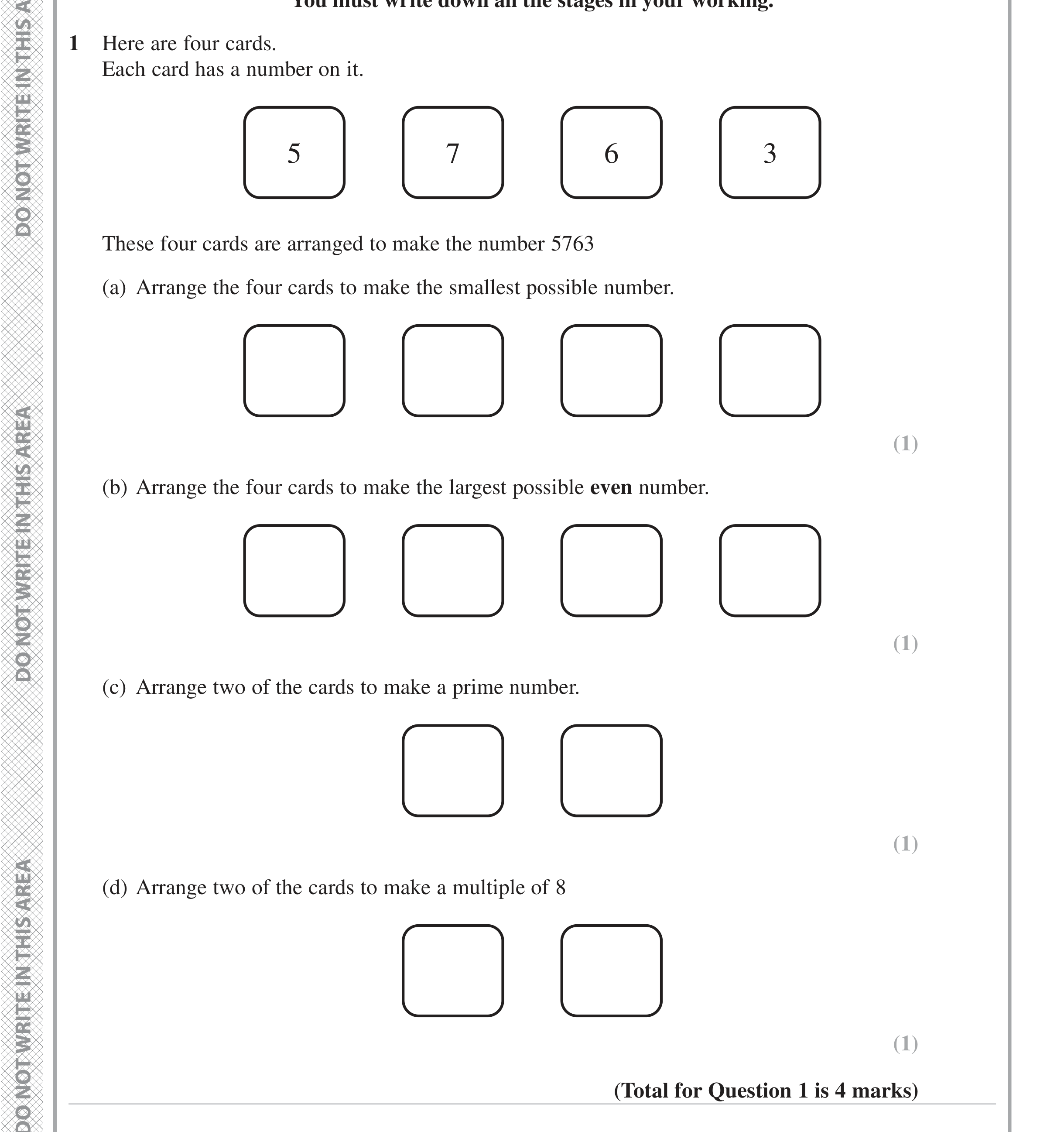 Question 1 — Place Value, Numbers — Edexcel iGCSE Jan 2023