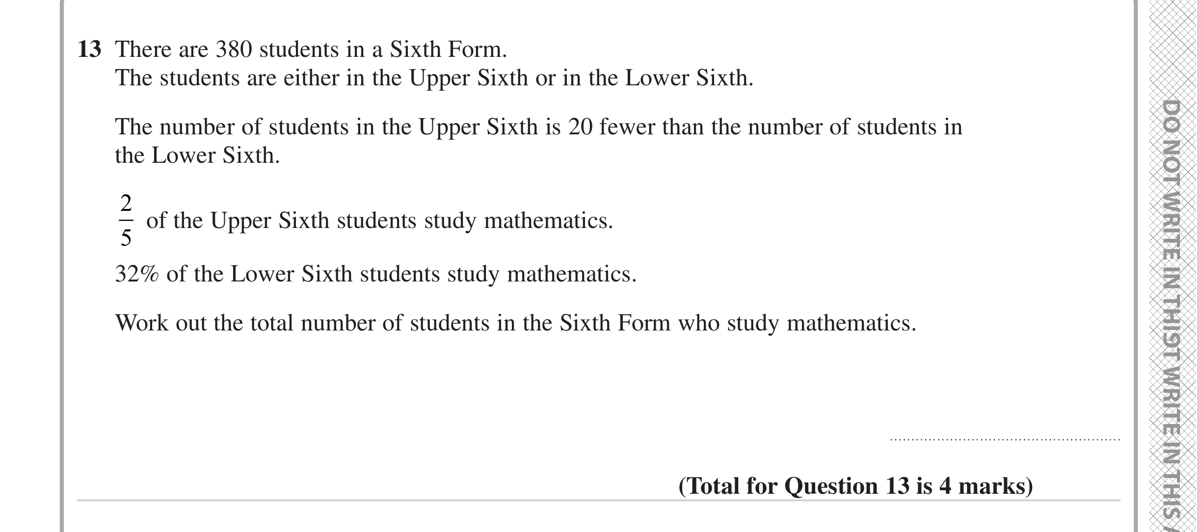 Question 13 — Fractions, Percentages — Edexcel iGCSE Jan 2023