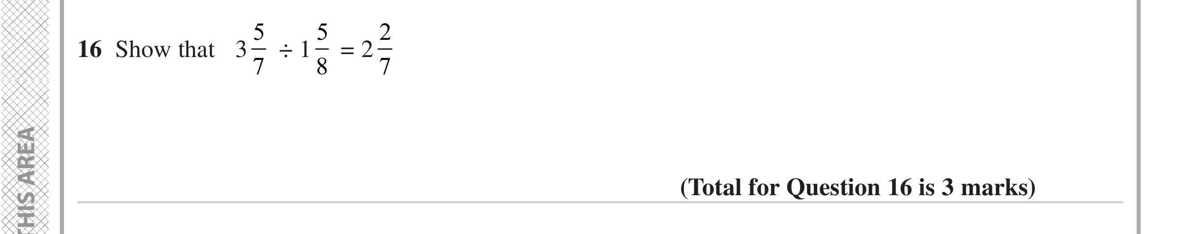 Question 16 — Fractions — Edexcel iGCSE Jan 2023