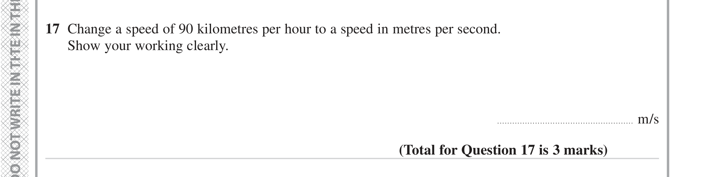Question 17 — Unit Conversions — Edexcel iGCSE Jan 2023