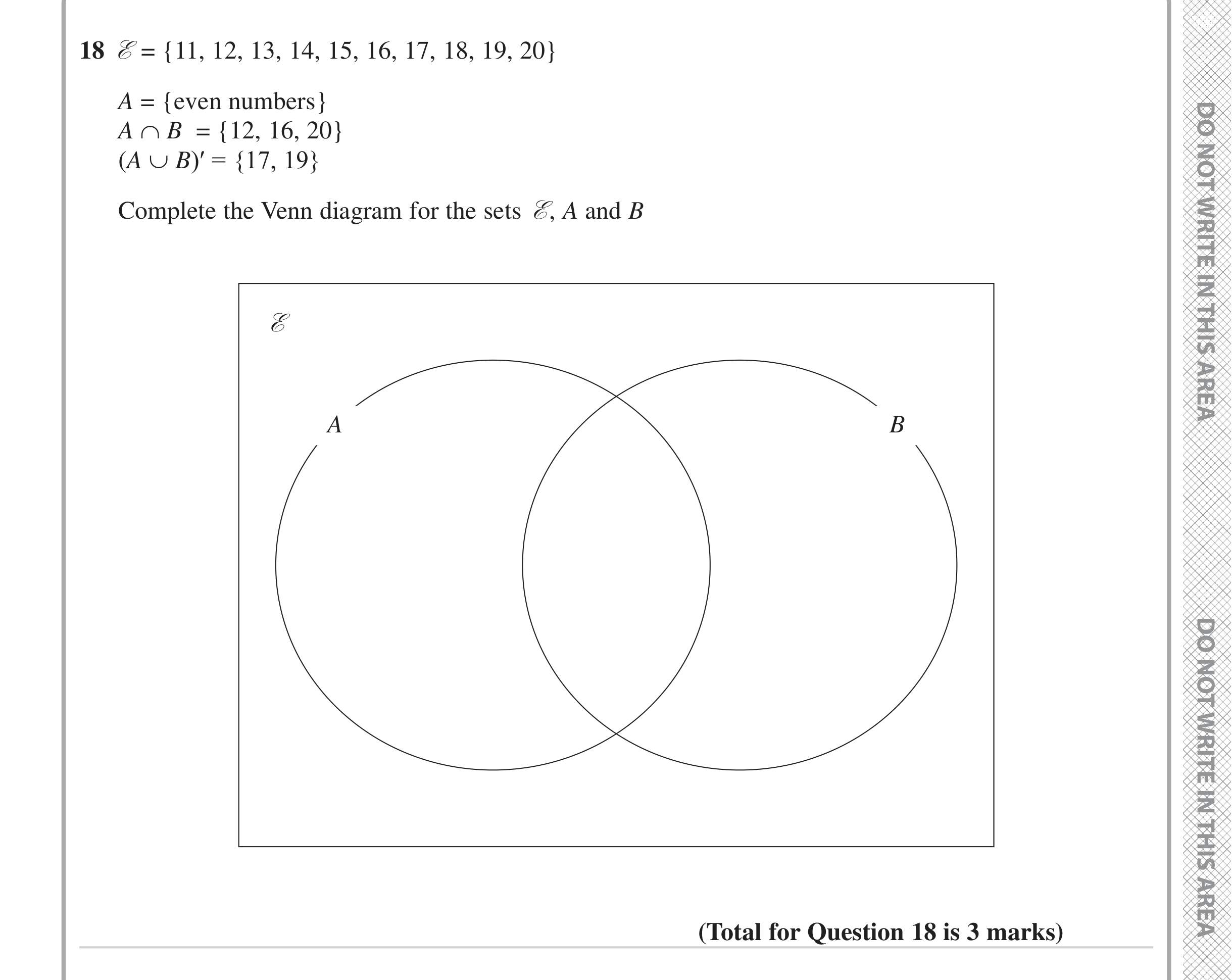 Question 18 — Set Notation — Edexcel iGCSE Jan 2023