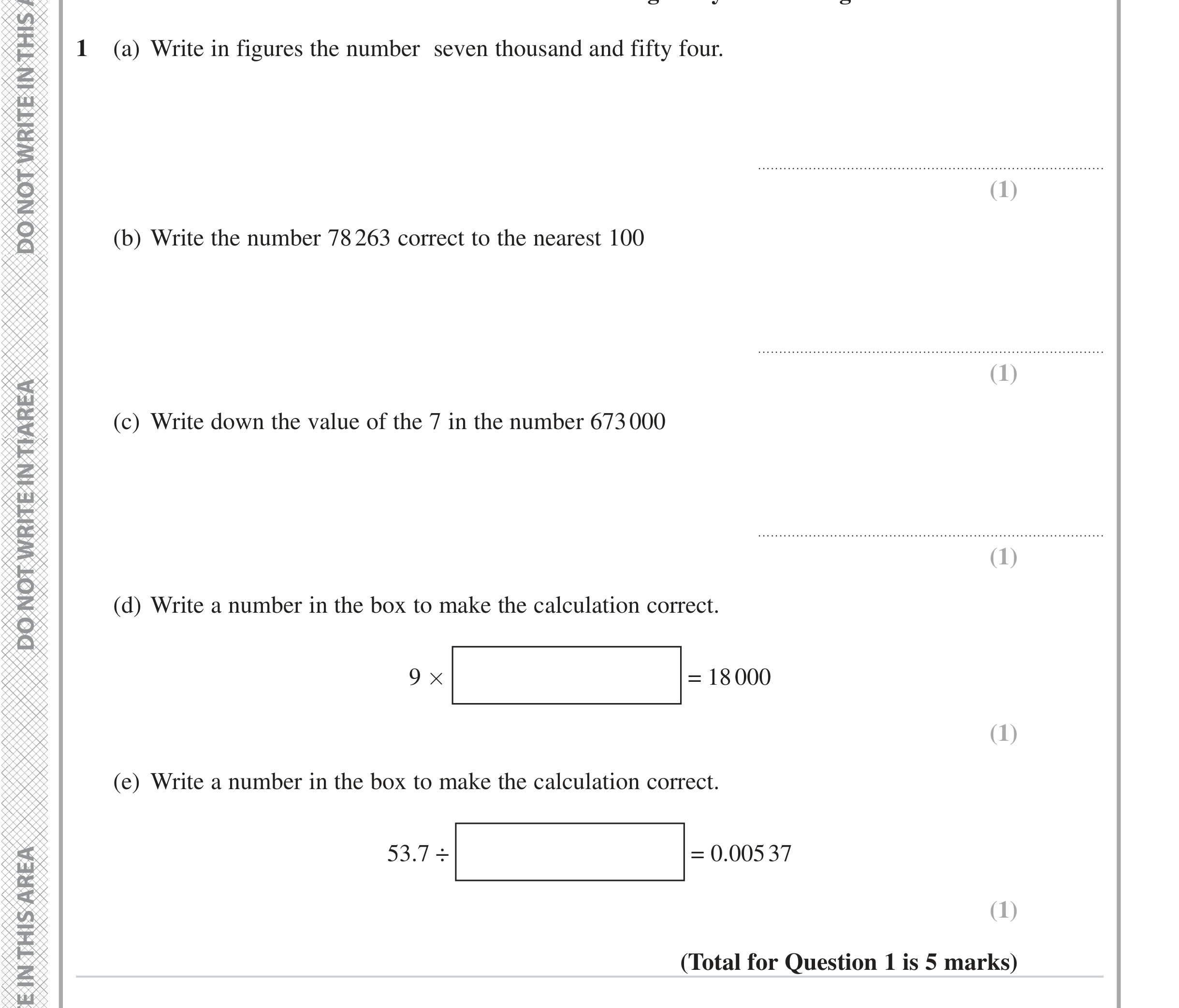Question 1 — Numbers, Rounding, Place Value — Edexcel iGCSE June 2023
