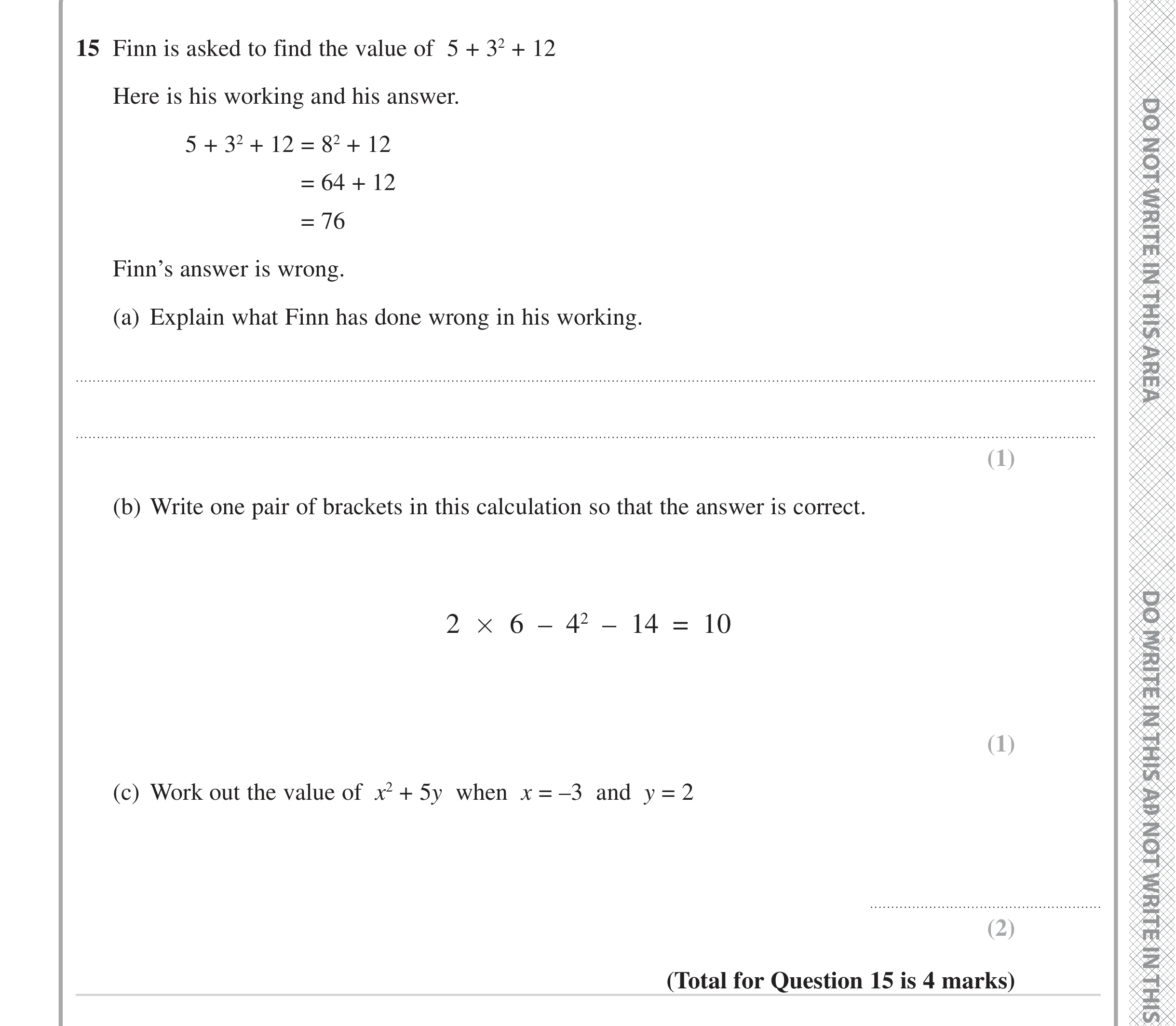 Question 15 — Numbers — Edexcel iGCSE June 2023