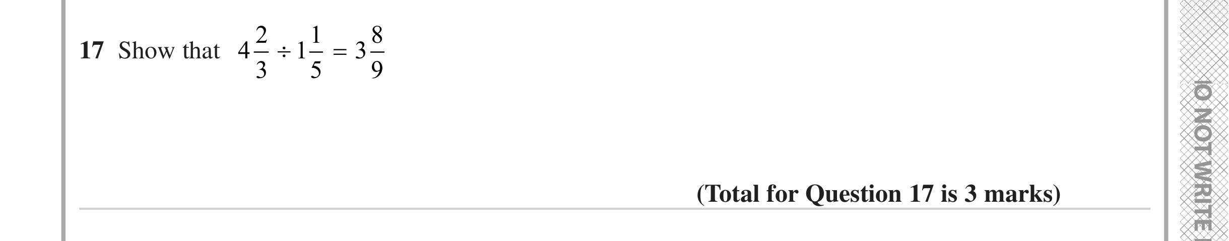 Question 17 — Fractions — Edexcel iGCSE June 2023